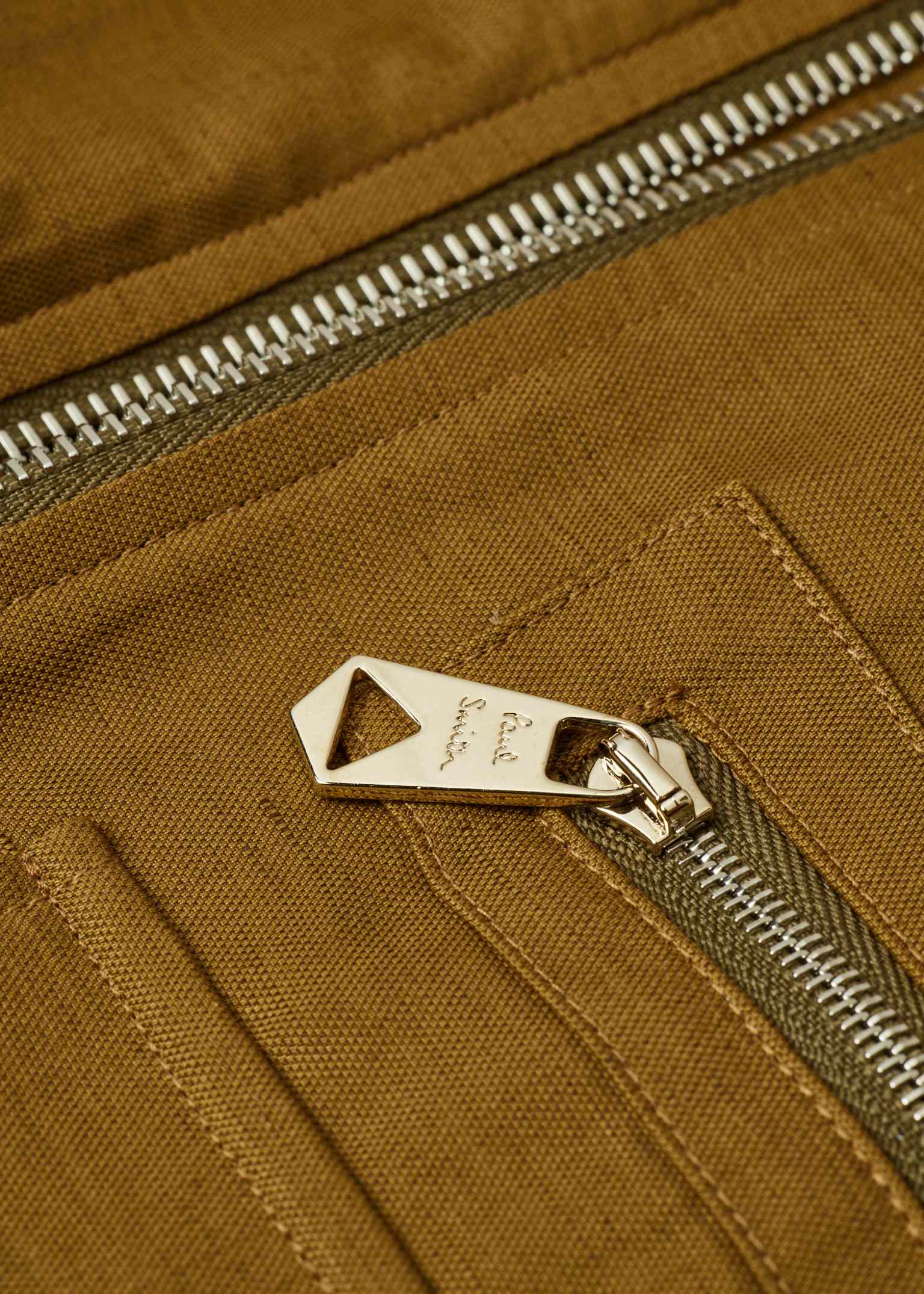 Men's Khaki Viscose-Linen Bomber Jacket