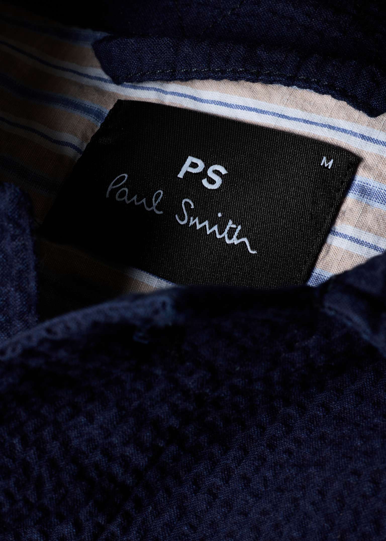 Men's Navy Cotton Seersucker Work Jacket