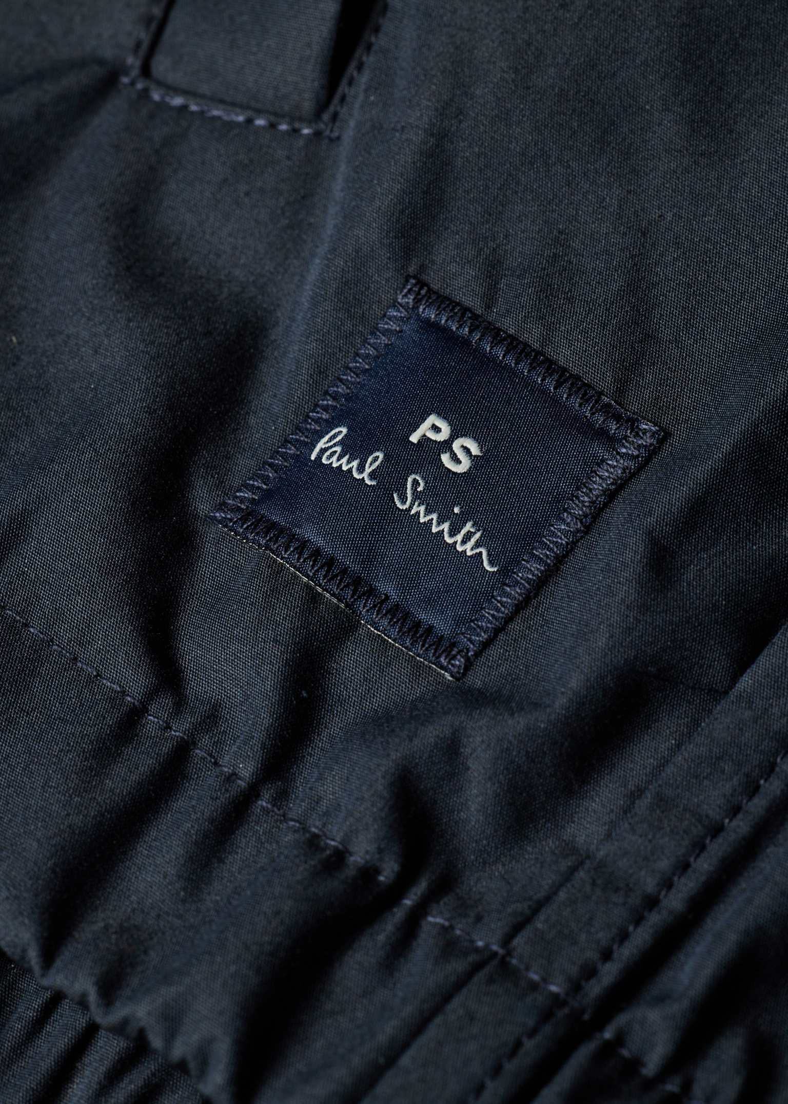 Men's Navy Cotton-Blend Zip Jacket