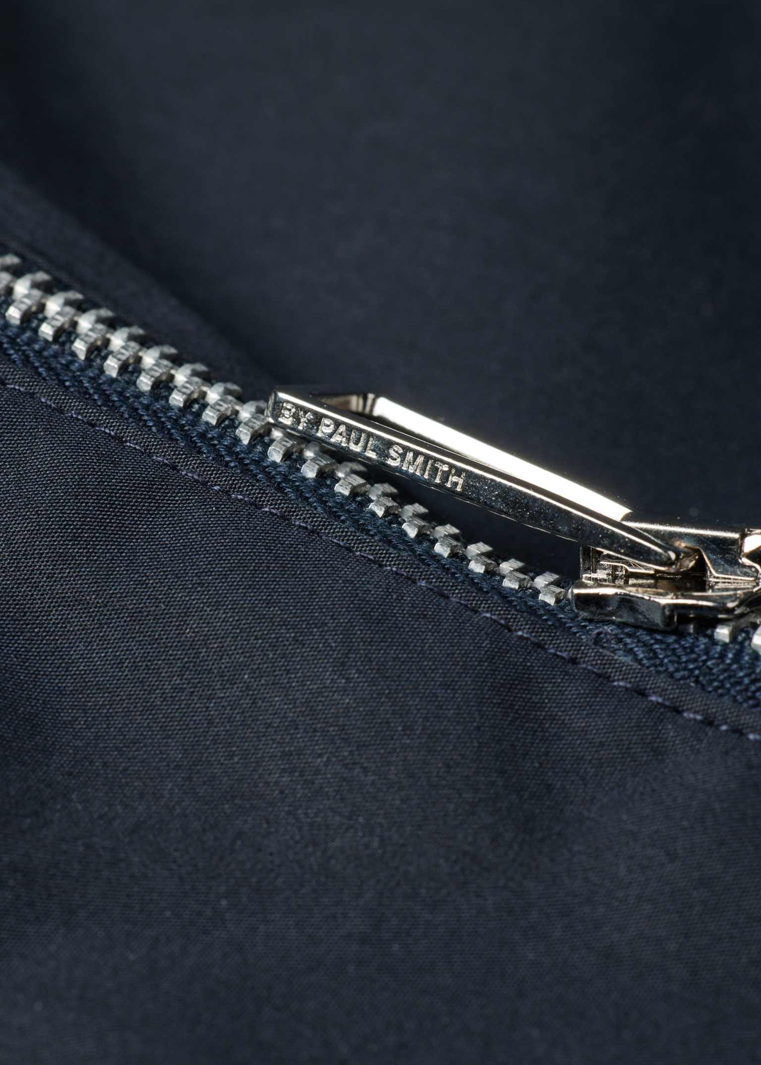 Men's Navy Cotton-Blend Zip Jacket