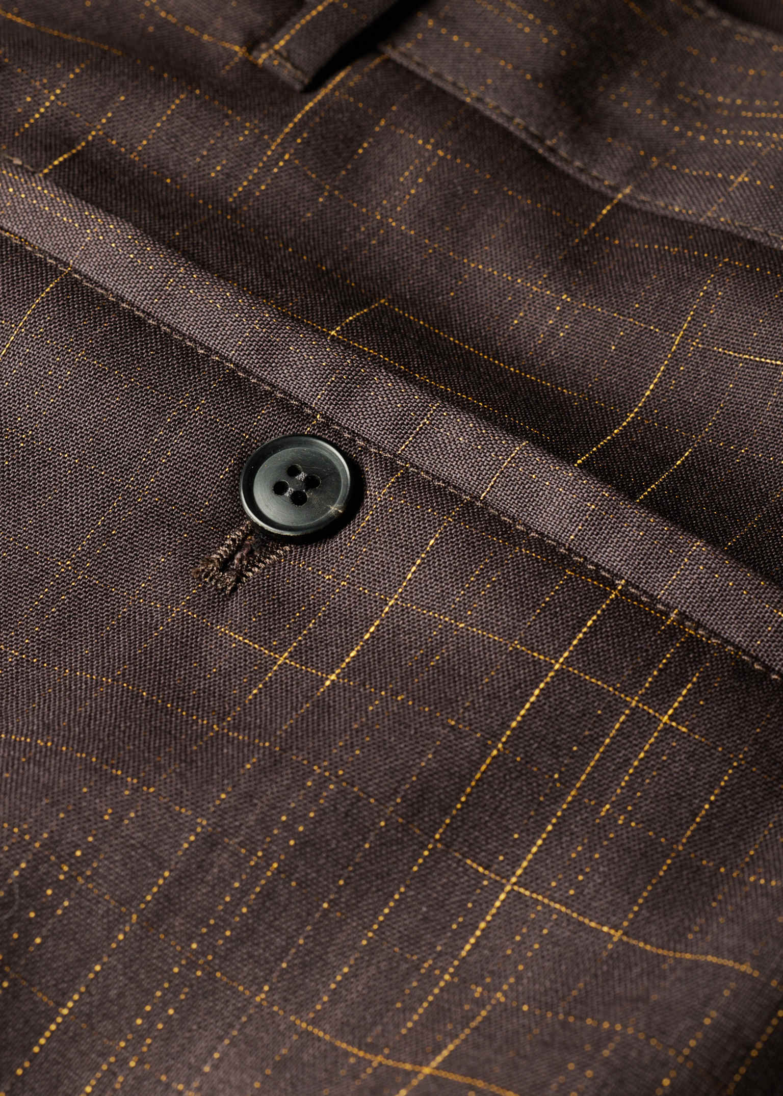 Men's Relaxed-Fit Aubergine Wool Check Trousers