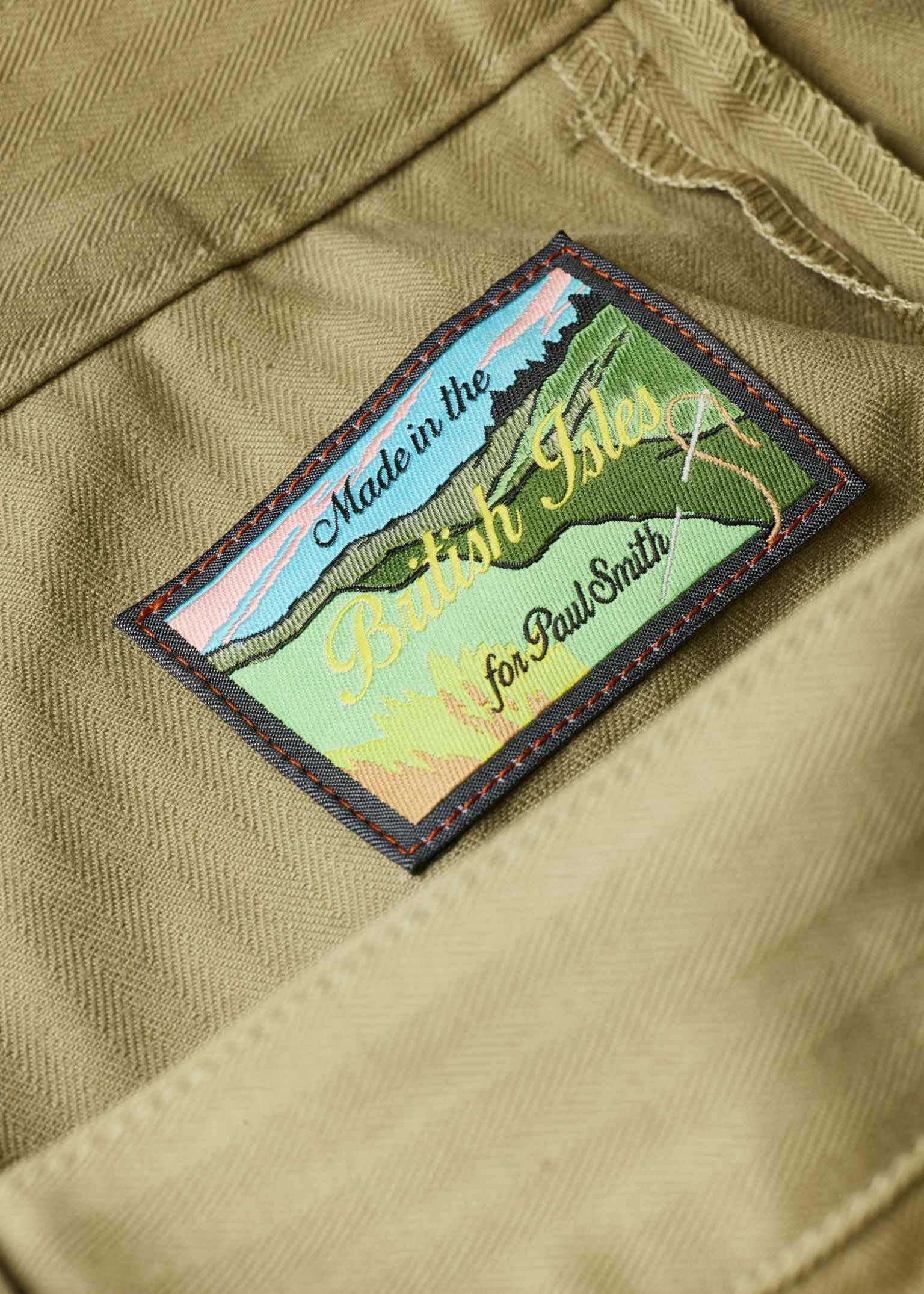 Stone Cotton Herringbone Fatigue Trouser