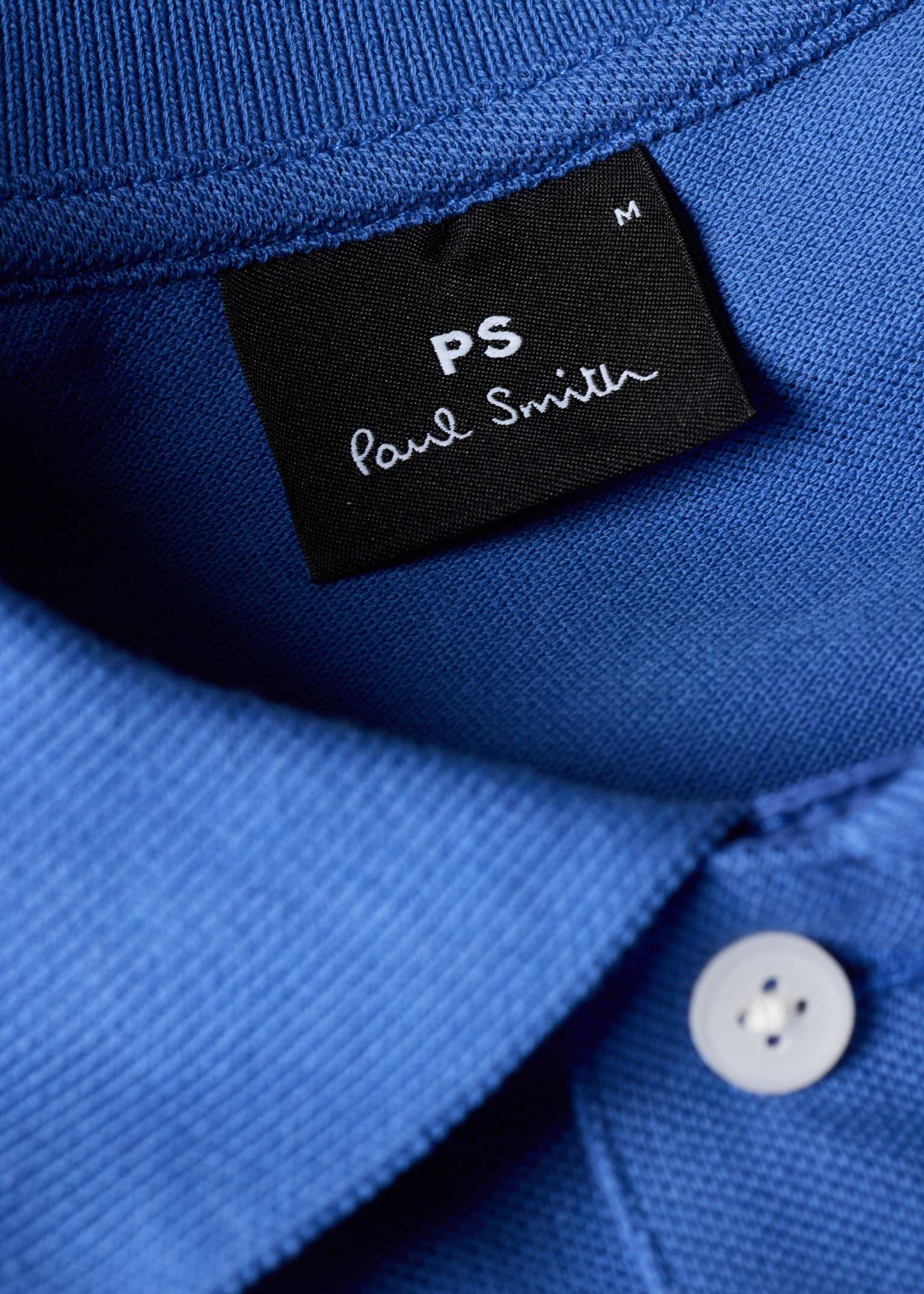 Men's Mid Blue Organic Cotton Zebra Polo Shirt Paul Smith