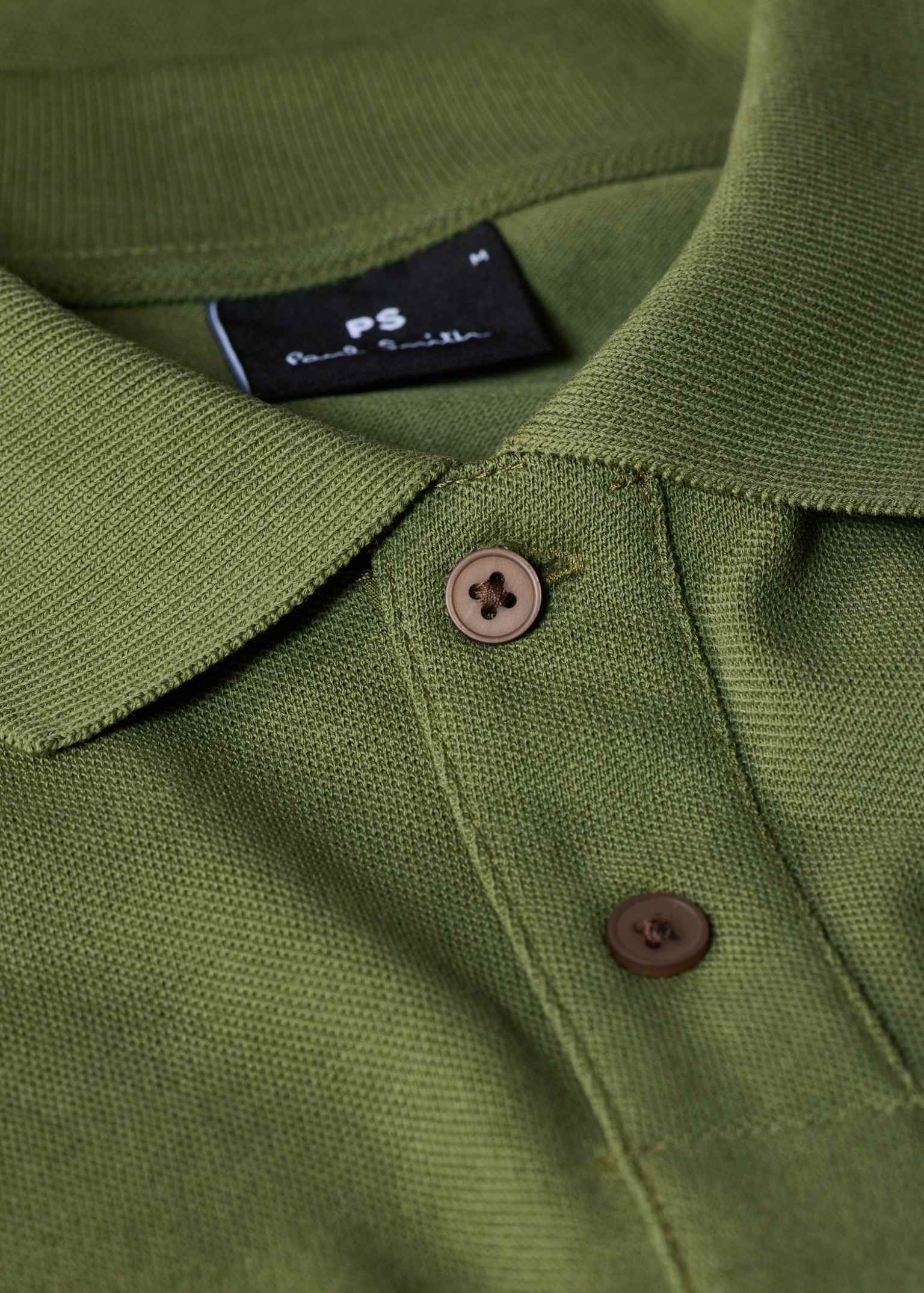 Men's Khaki Green Organic Cotton Zebra Polo Shirt