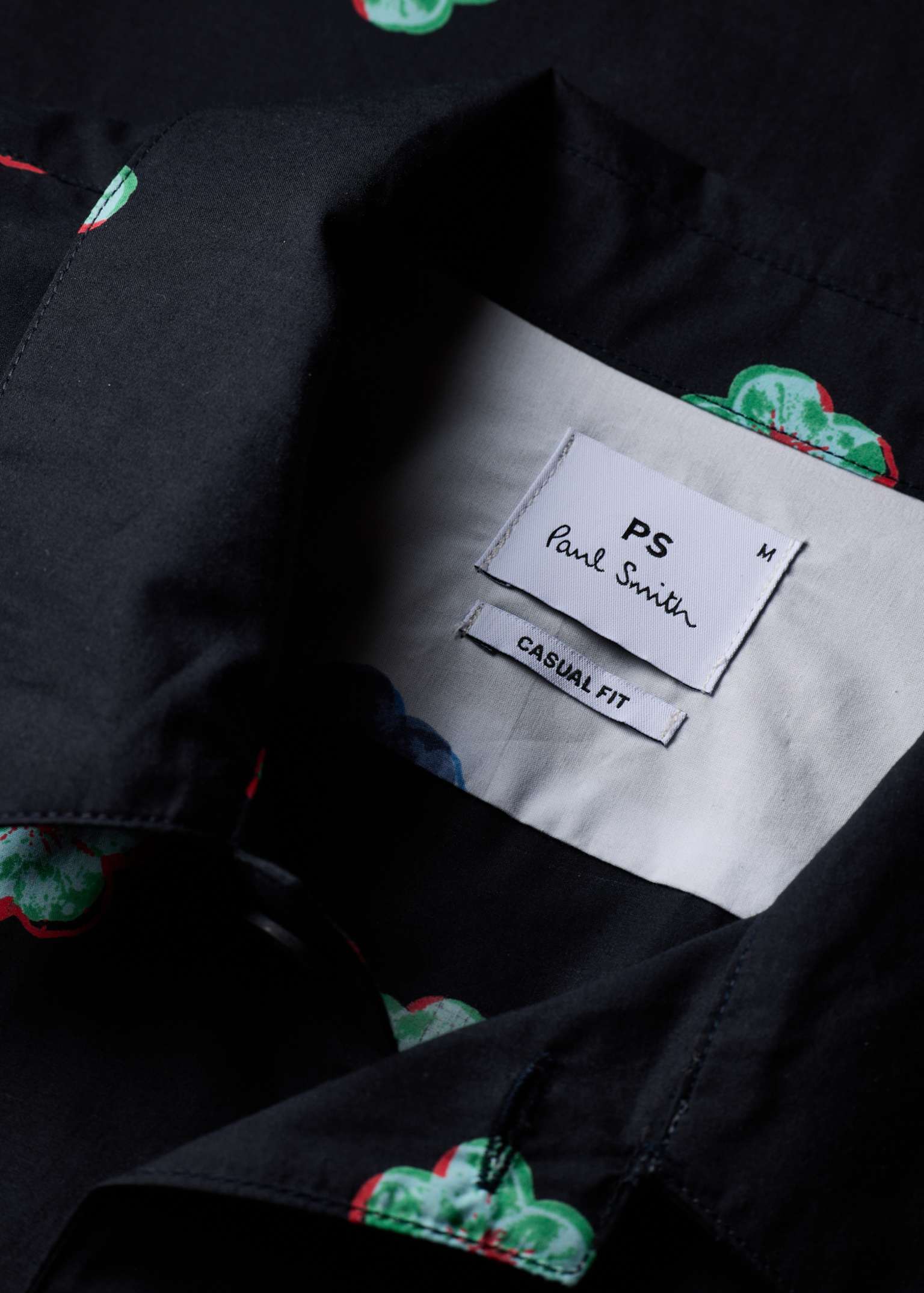 Men's Black 'Zine Floral' Print Cotton Shirt