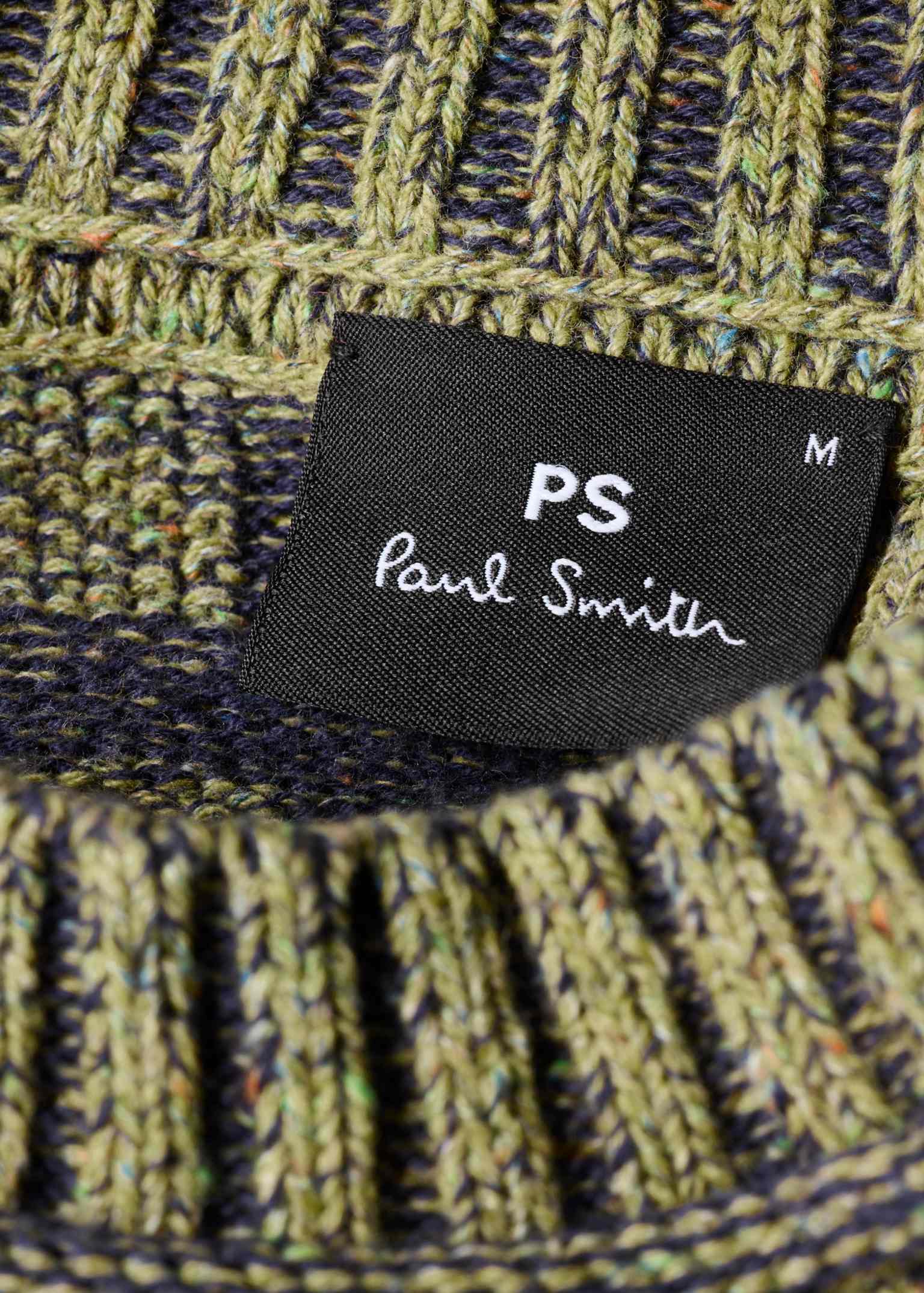 Men's Lime 'Patchwork' Cotton-Blend Sweater