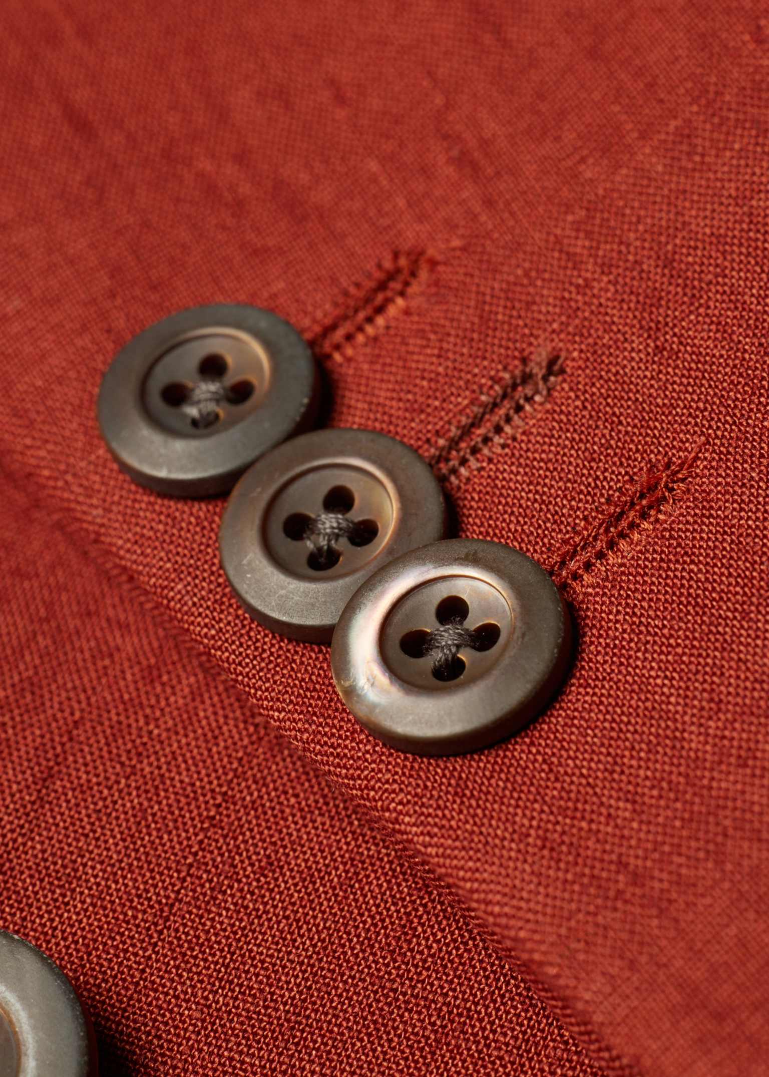Men's Rust Red Double-Breasted Linen Blazer
