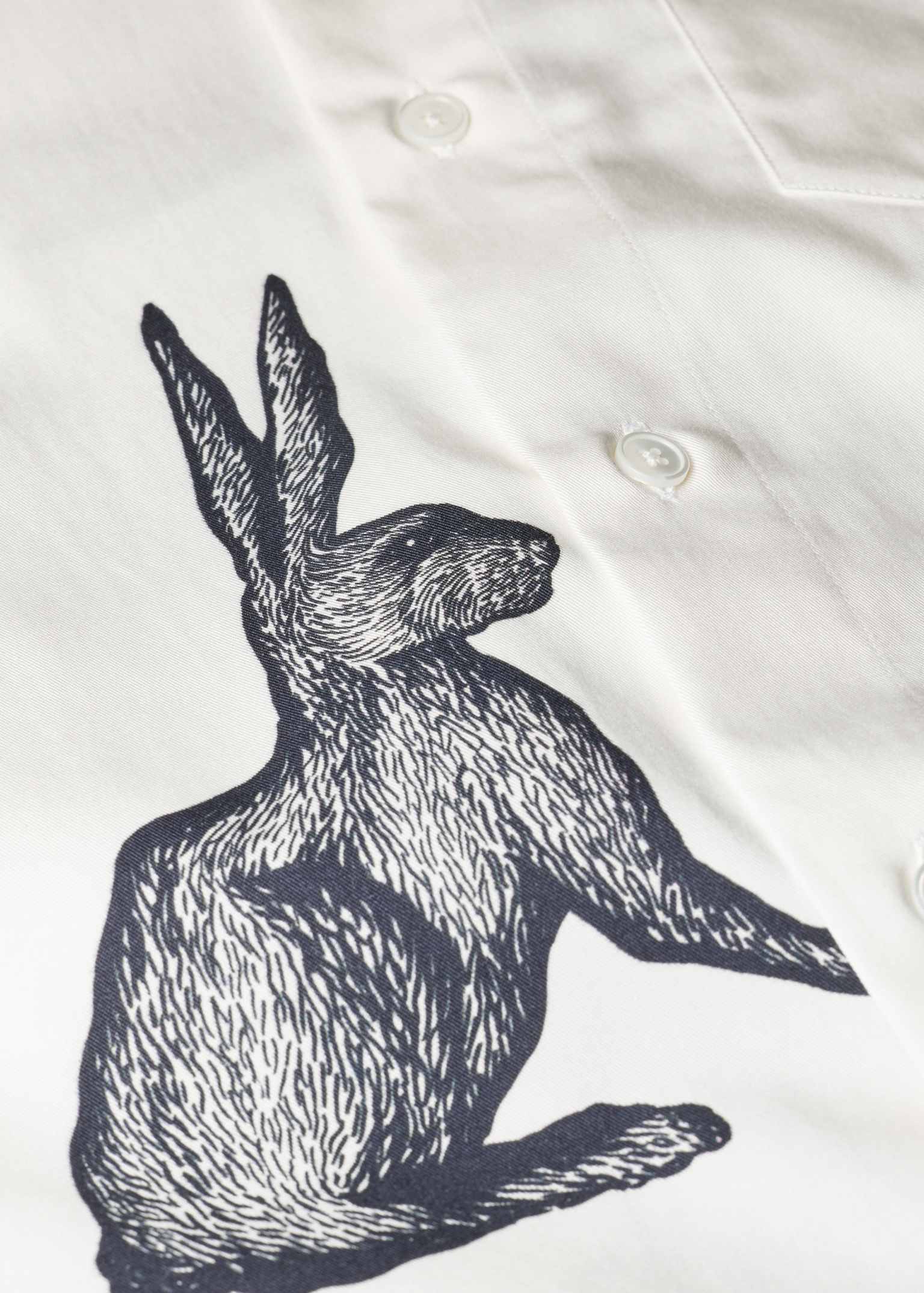 Men's White 'Rabbit' Print Shirt