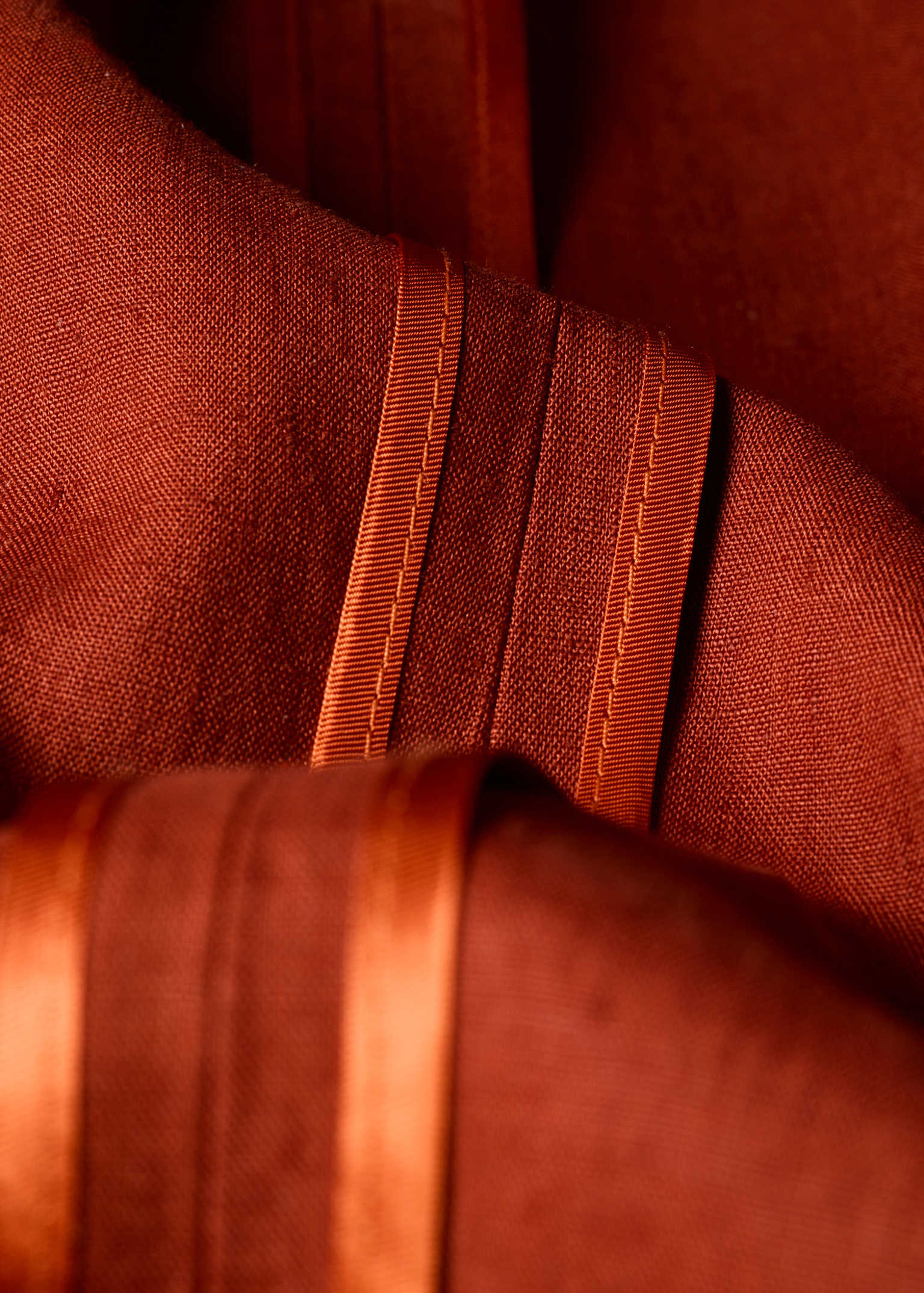 Men's Rust Red Linen Two-Button Blazer