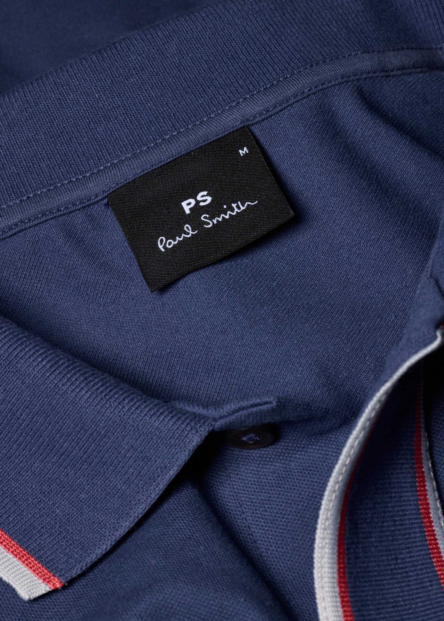 Men's Blue Button-Through Polo Shirt
