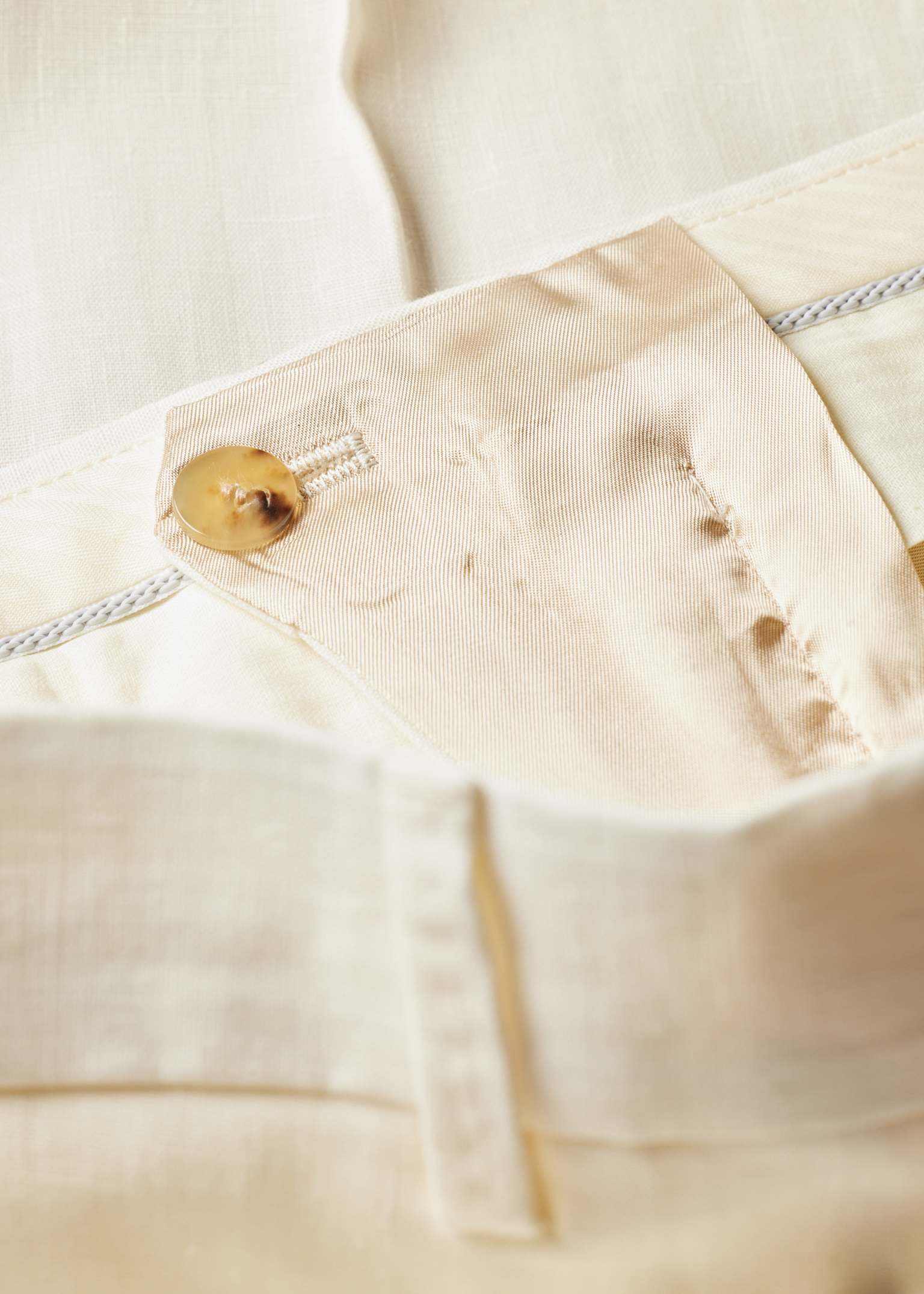 Men's Ivory Linen Trousers