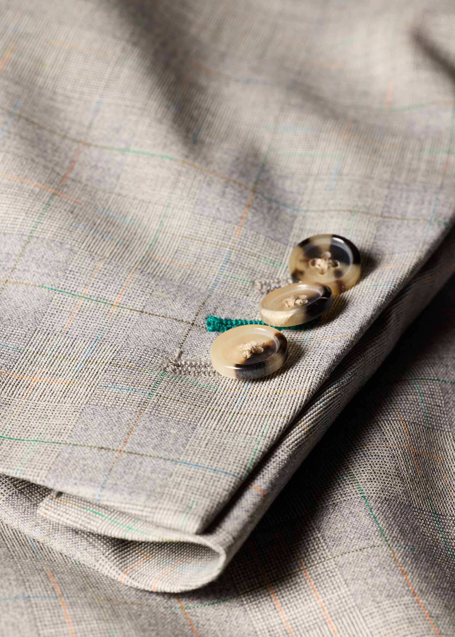 Men's Grey Space-Dye Check Wool Double-Breasted Suit