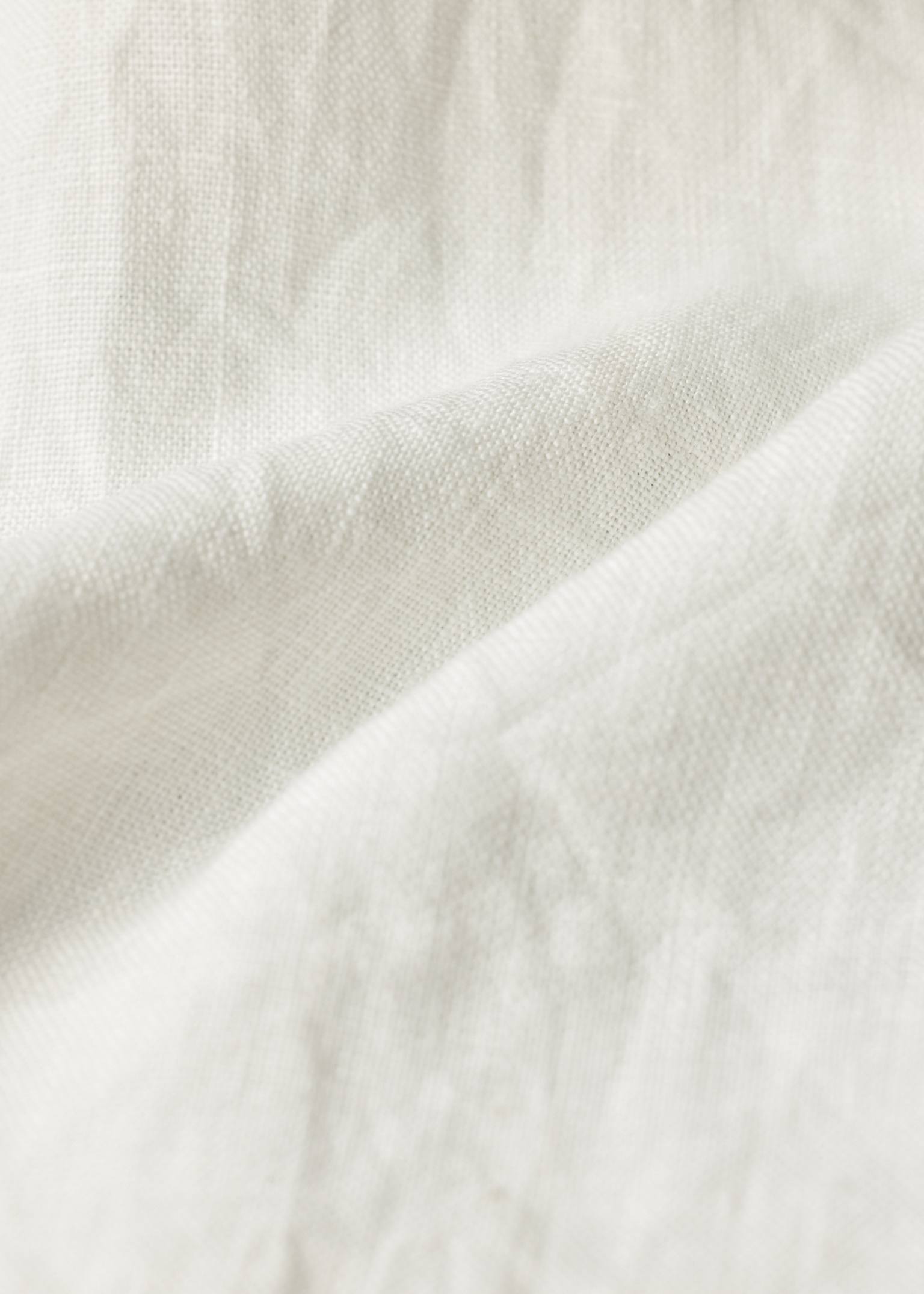 Men's Regular-Fit Ecru Linen Contrast-Stitch Shirt