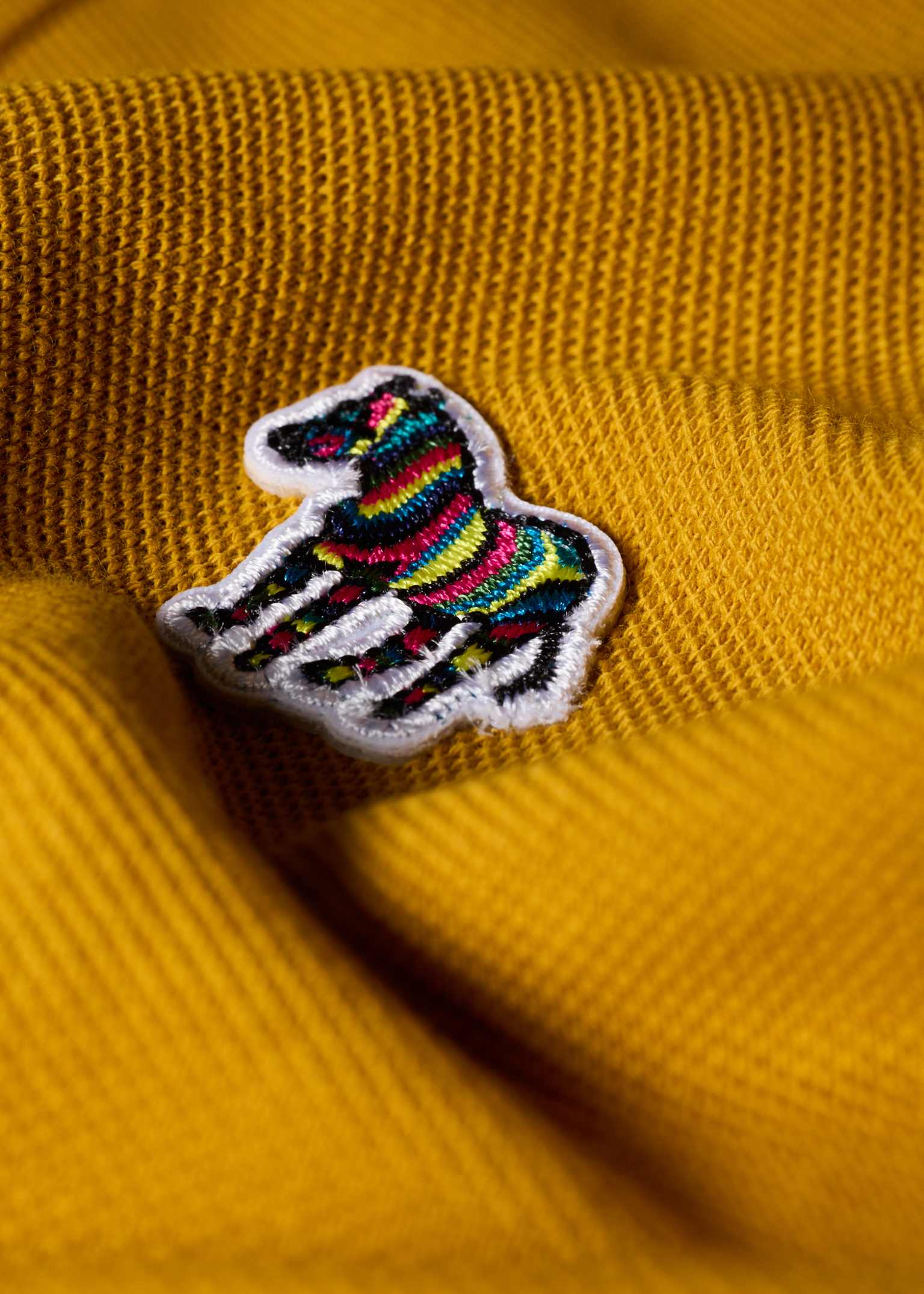 Men's Mustard Organic Cotton Zebra Logo Polo Shirt