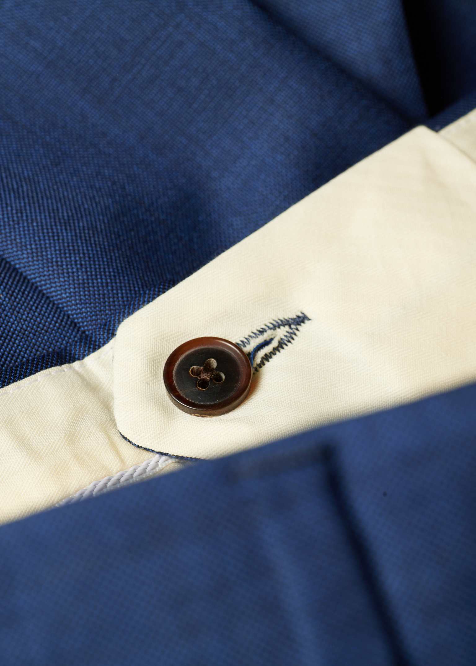 The Soho - Tailored-Fit Mid Blue Sharkskin Wool Suit
