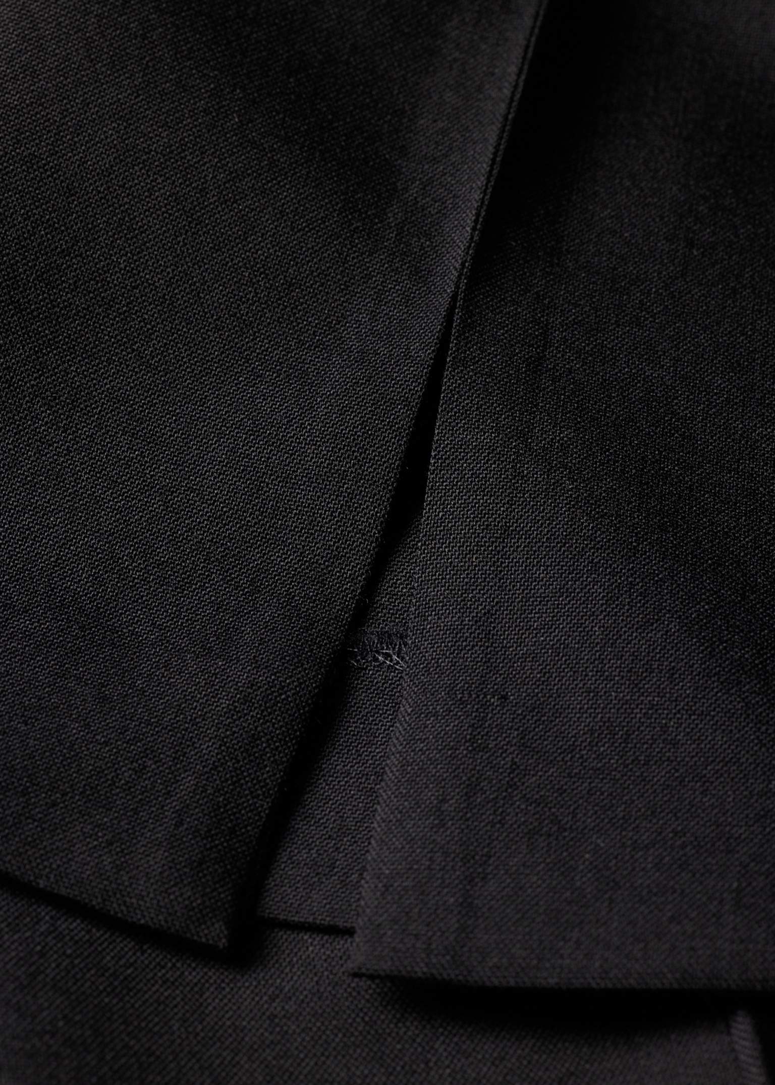 Women's Black Wool Hopsack Tailored Trousers