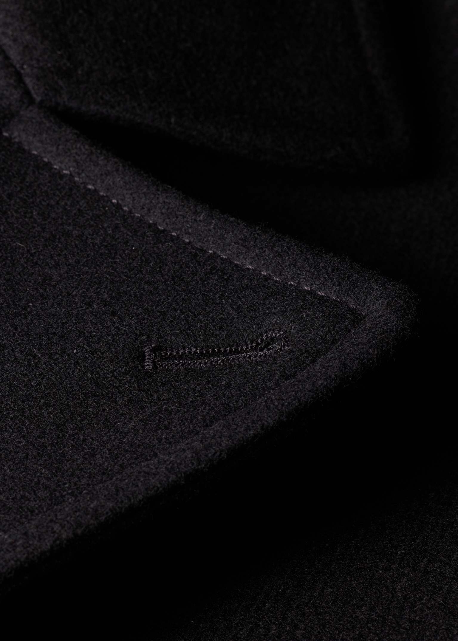 Men's Black Wool-Blend Pea Coat