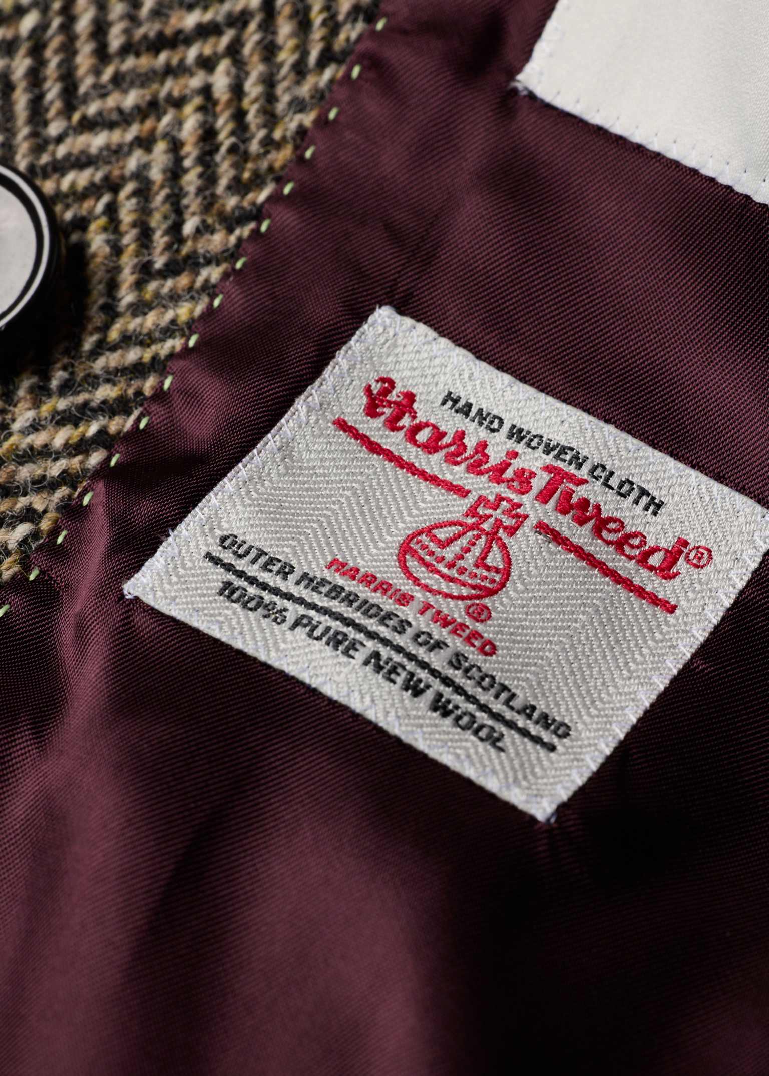 Women's Brown Harris Tweed Herringbone Double-Breasted Jacket