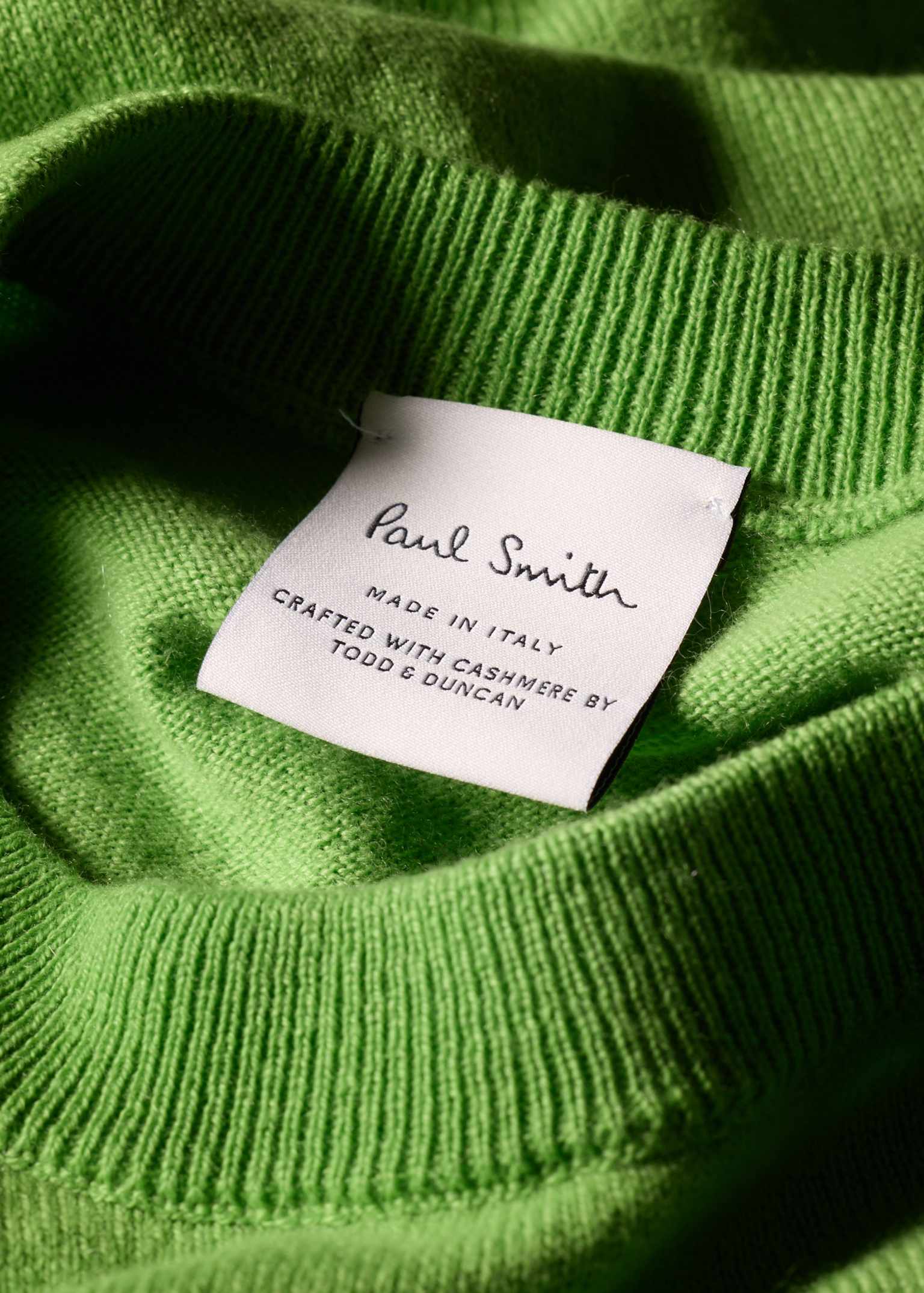 【PaulSmith】イタリア製　インポート　セーター【限定品】 Women's Apple Green Cashmere Crew Neck Sweater