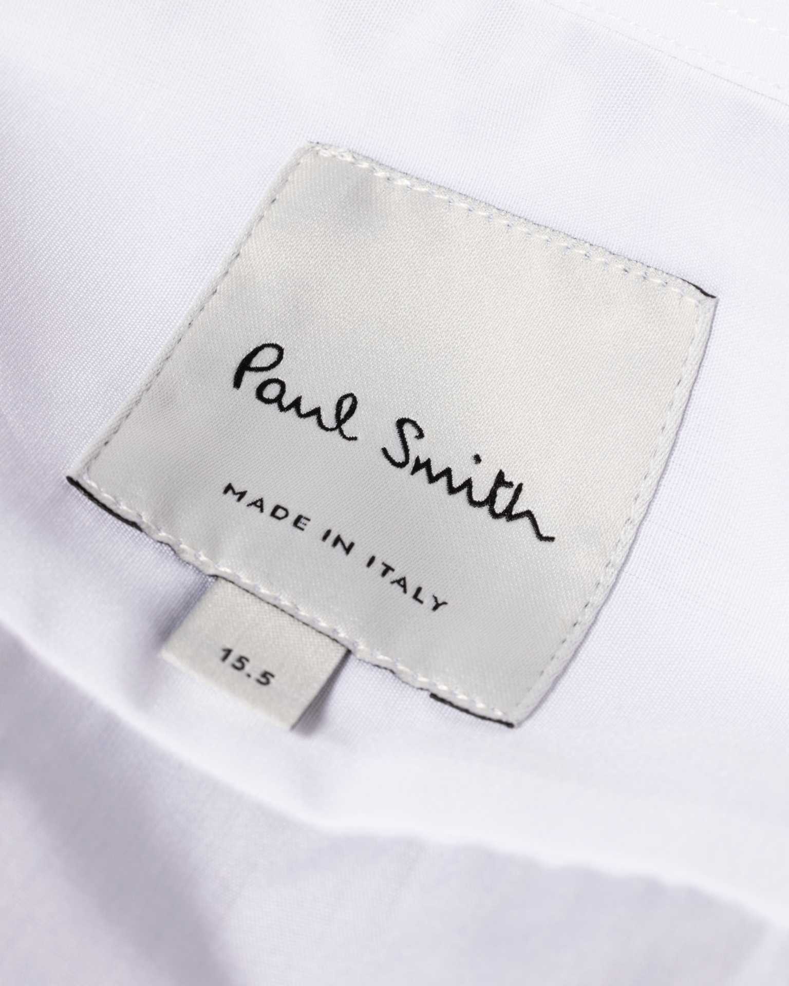 Detail View - Slim-Fit White Poplin Cotton Shirt With 'Artist Stripe' Cuff Lining Paul Smith