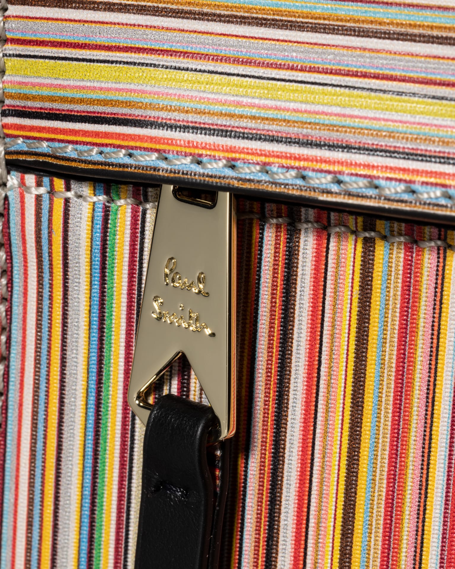 Paul Smith ☆ Signature Stripe Shoulder Bag [正規品/関税込] Paul Smith Signature Stripe Leather Crossbody Bag | Black