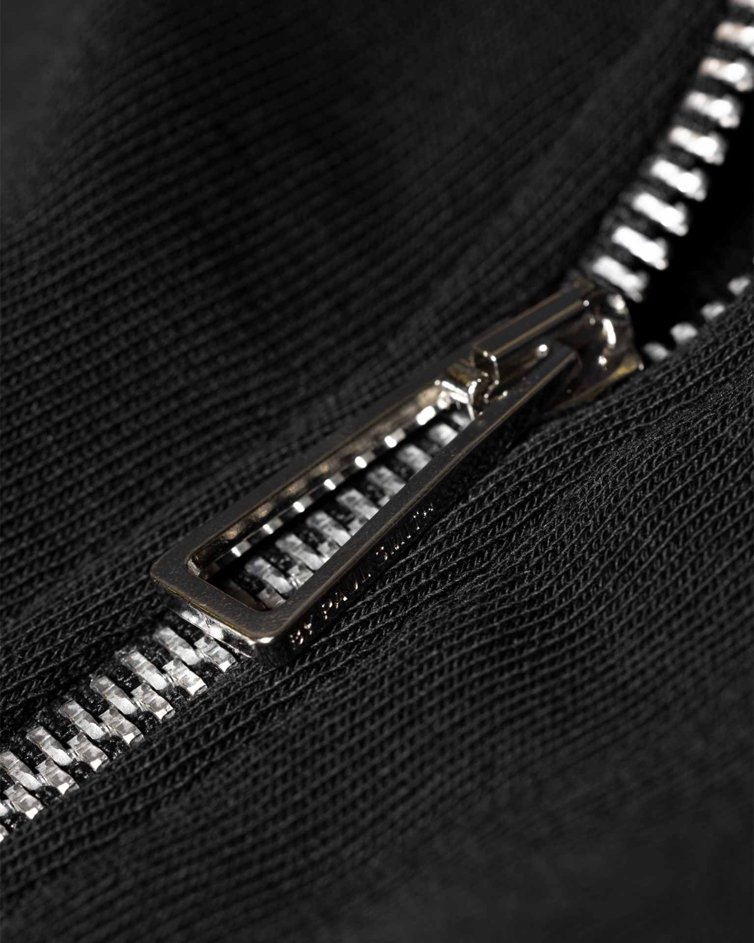 Men's Black Cotton Zebra Logo Zip-Neck Sweatshirt