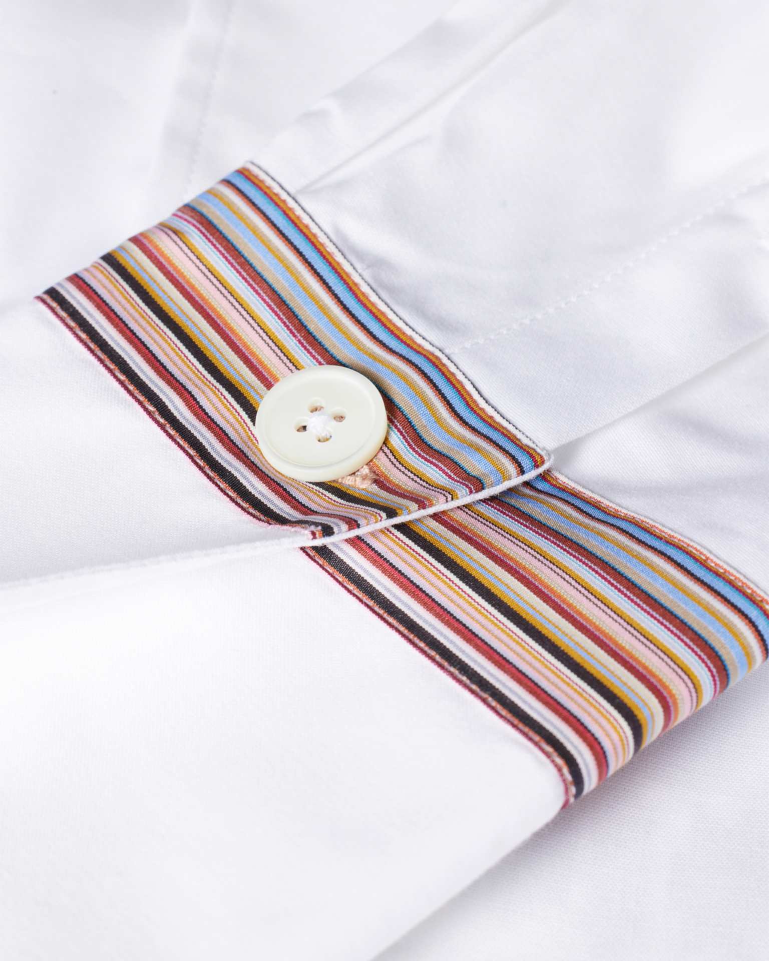 Detail View - Women's White 'Signature Stripe' Cuff Shirt Paul Smith