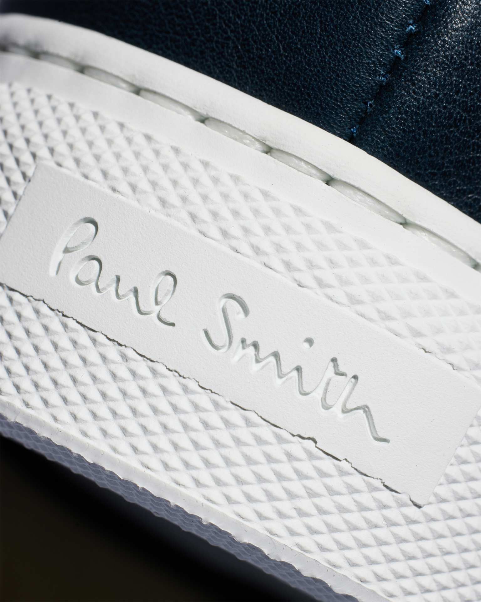 Detail View - Women's Navy Basso Leather Trainers Paul Smith