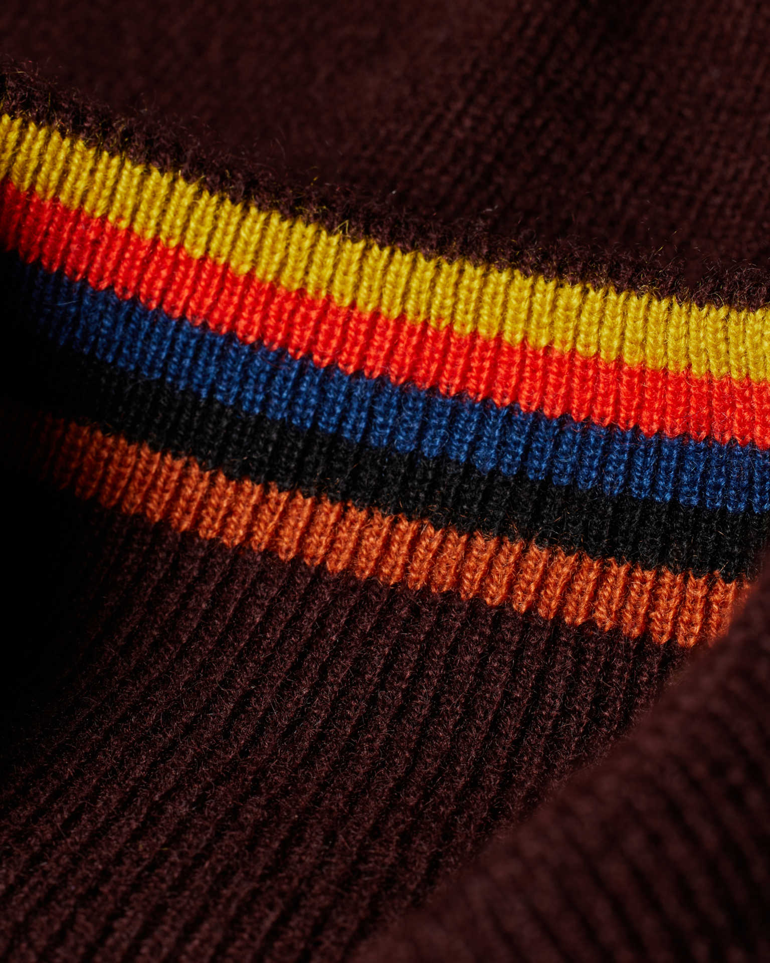 Detail View - Burgundy Cashmere Full-Zip Cardigan Paul Smith