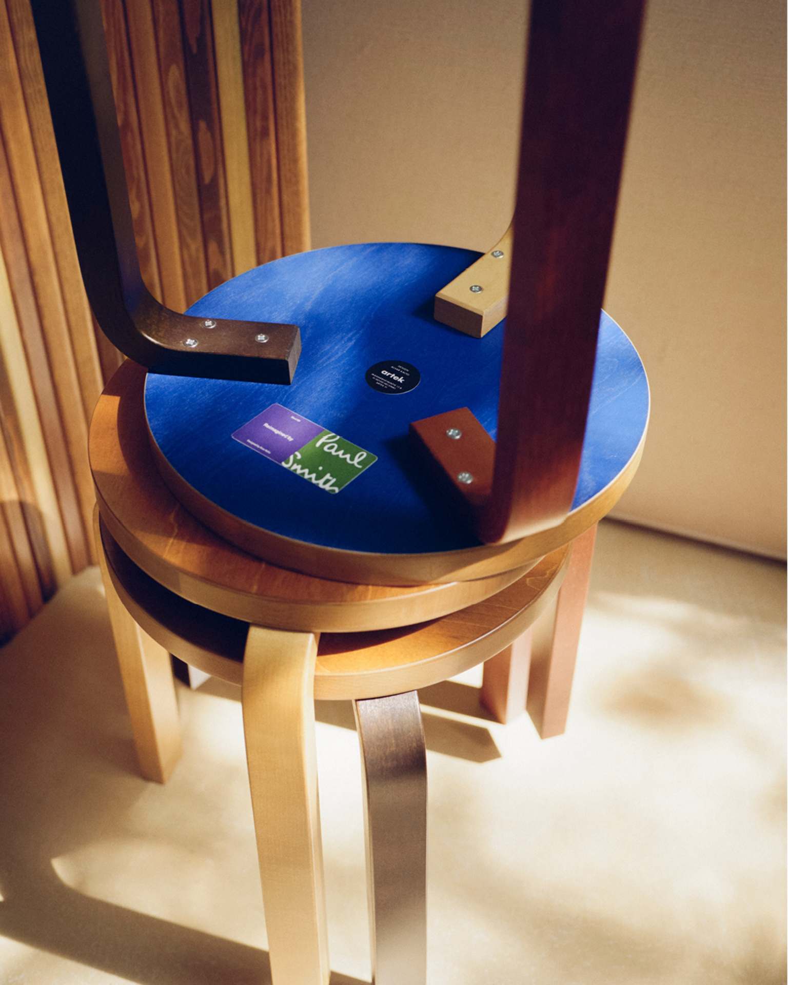 Artek Reimagined by Paul Smith Four Colour-Stained Stool 60