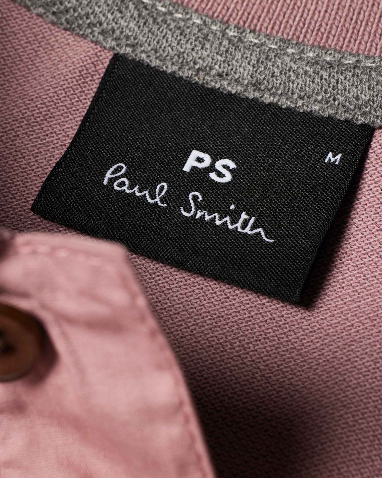 Detail View - Powder Pink Organic Cotton Zebra Polo Shirt Paul Smith