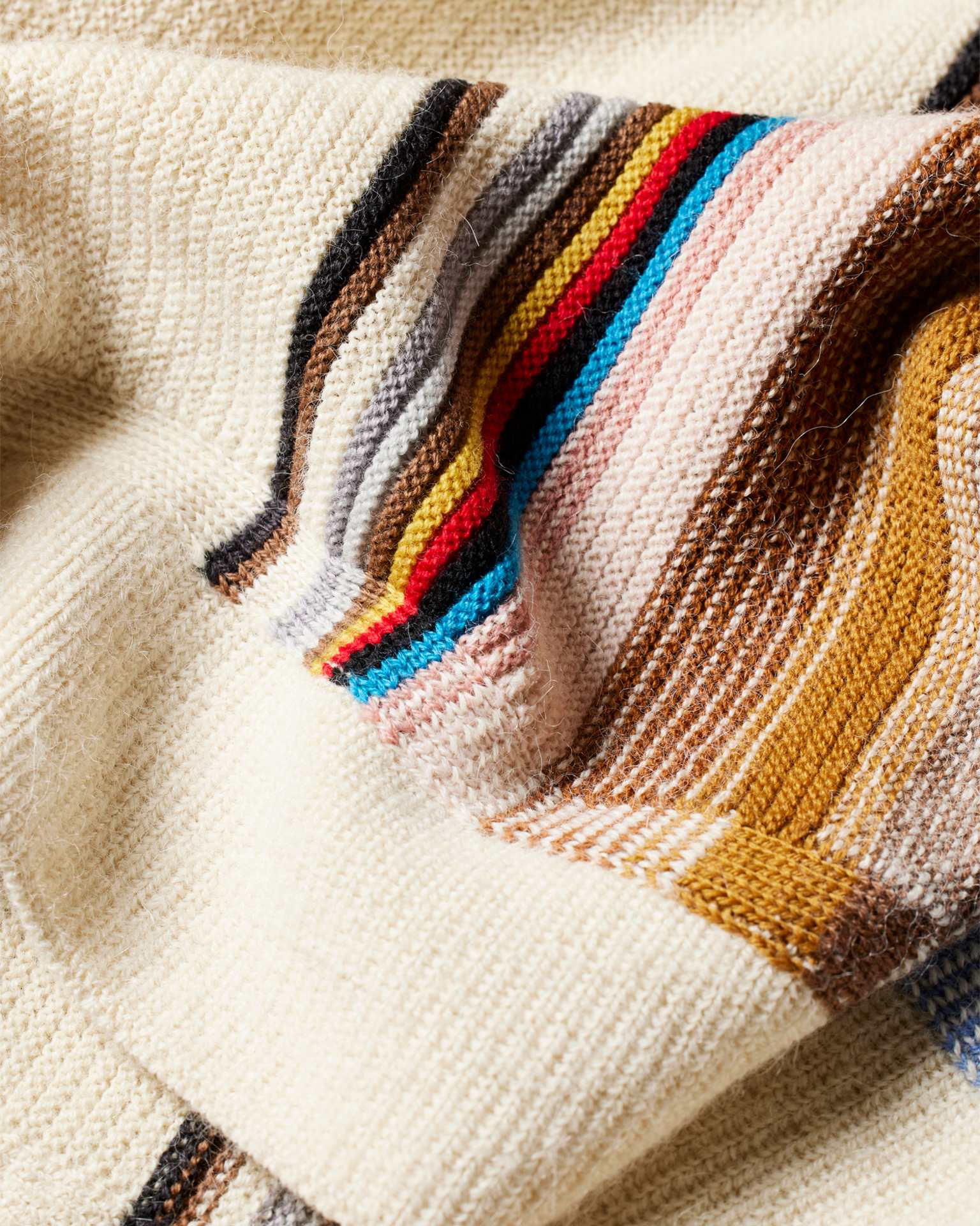 Stripe-print sweater with Perkins neck main image 1