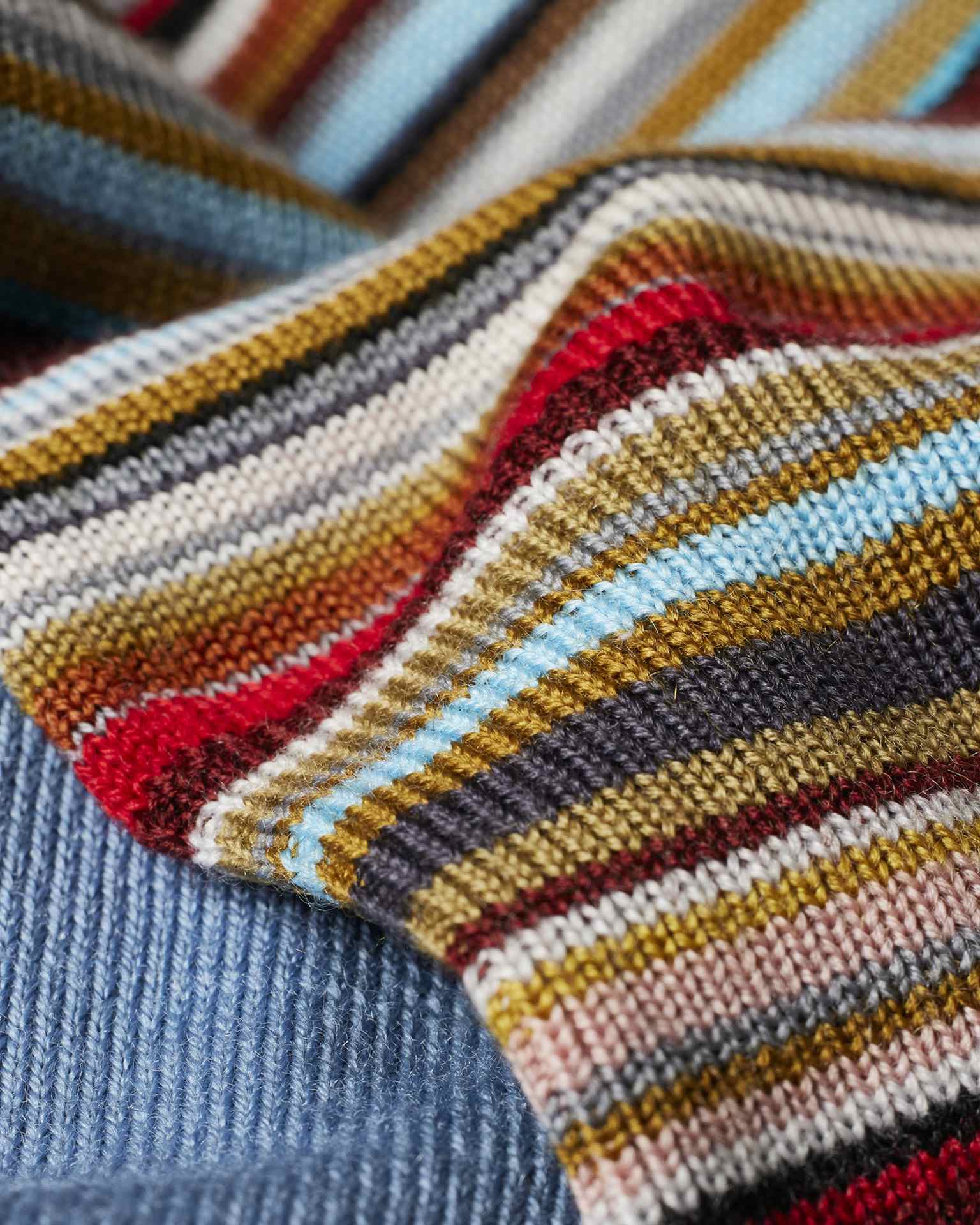 Detail View - Women's Light Blue 'Signature Stripe' Cuff Cardigan Paul Smith