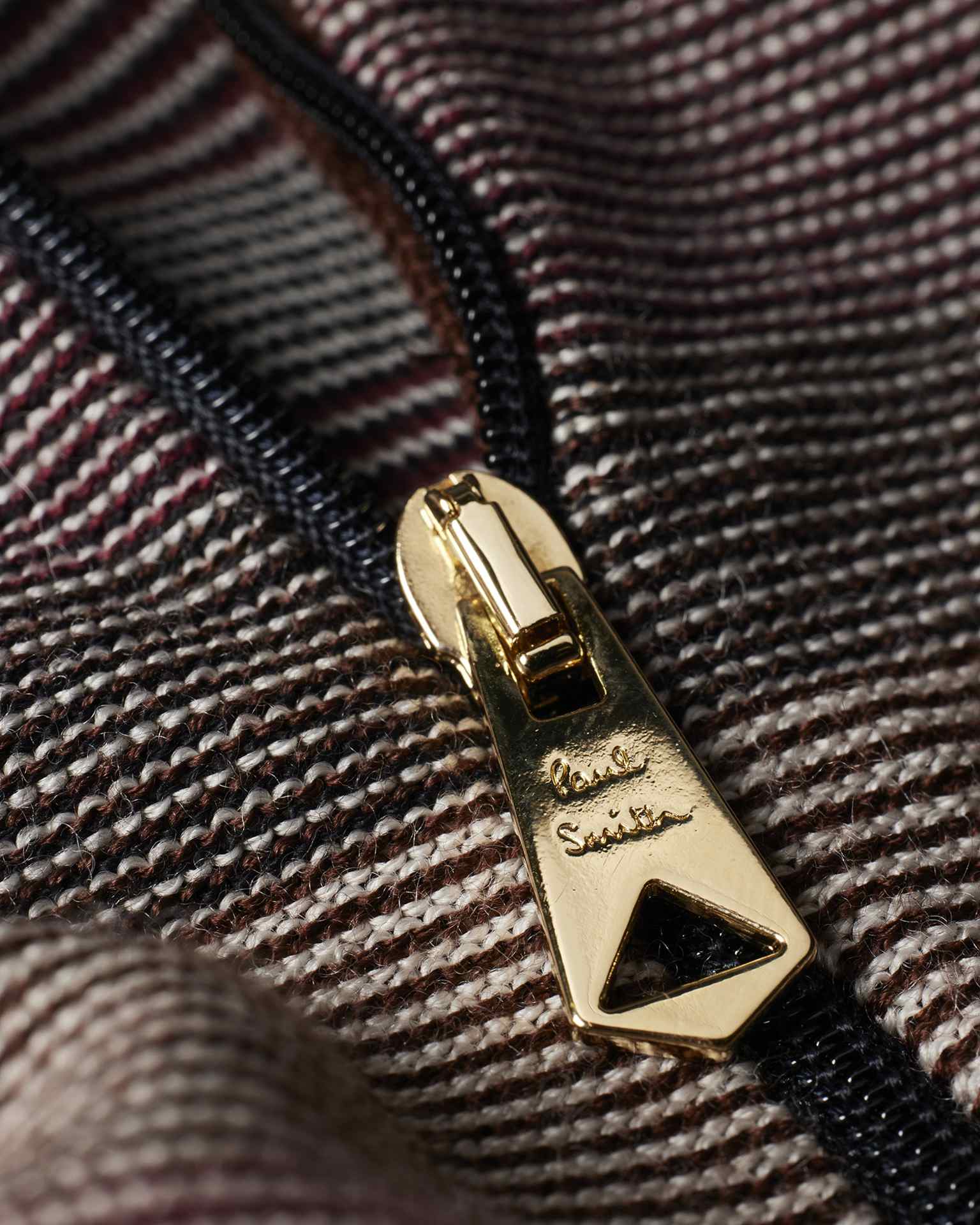 【関税込み】Paul Smith ブラウン Hazy ボーダー ジップセーター Paul Smithのブラウン Hazy ボーダー ジップセーターがセール中