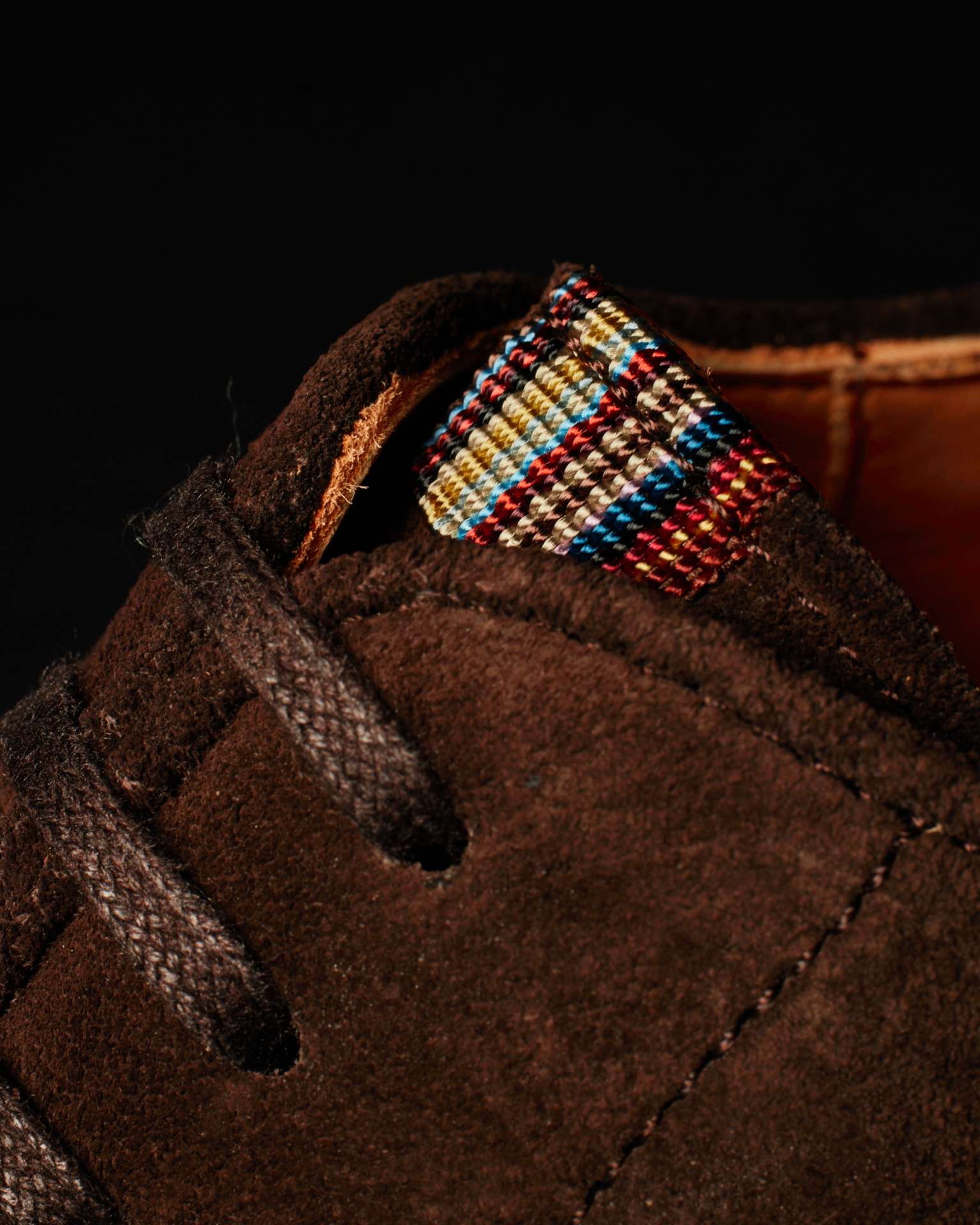 Detail View - Dark Brown Suede 'Balthazar' Shoes Paul Smith