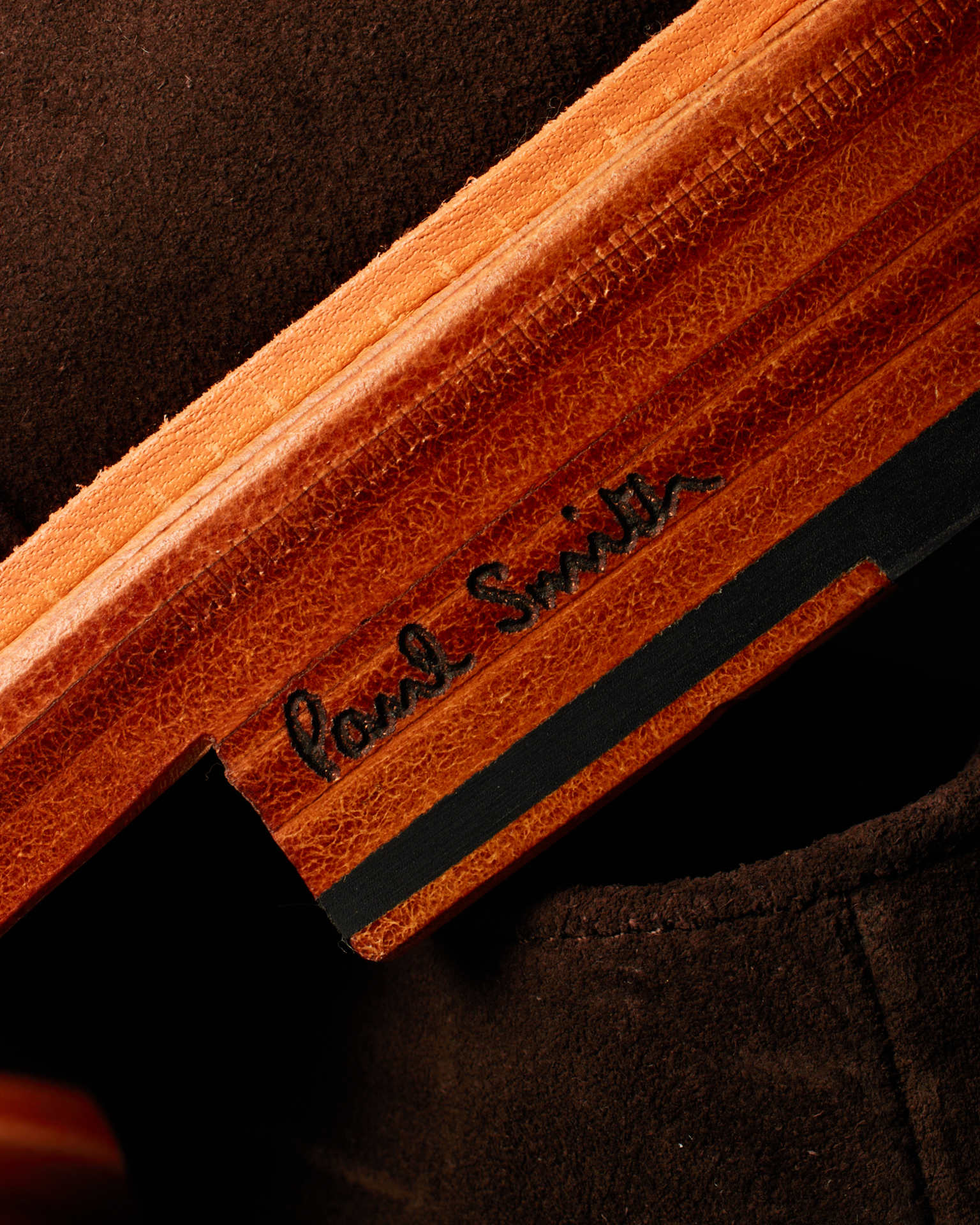 Detail View - Dark Brown Suede 'Balthazar' Shoes Paul Smith