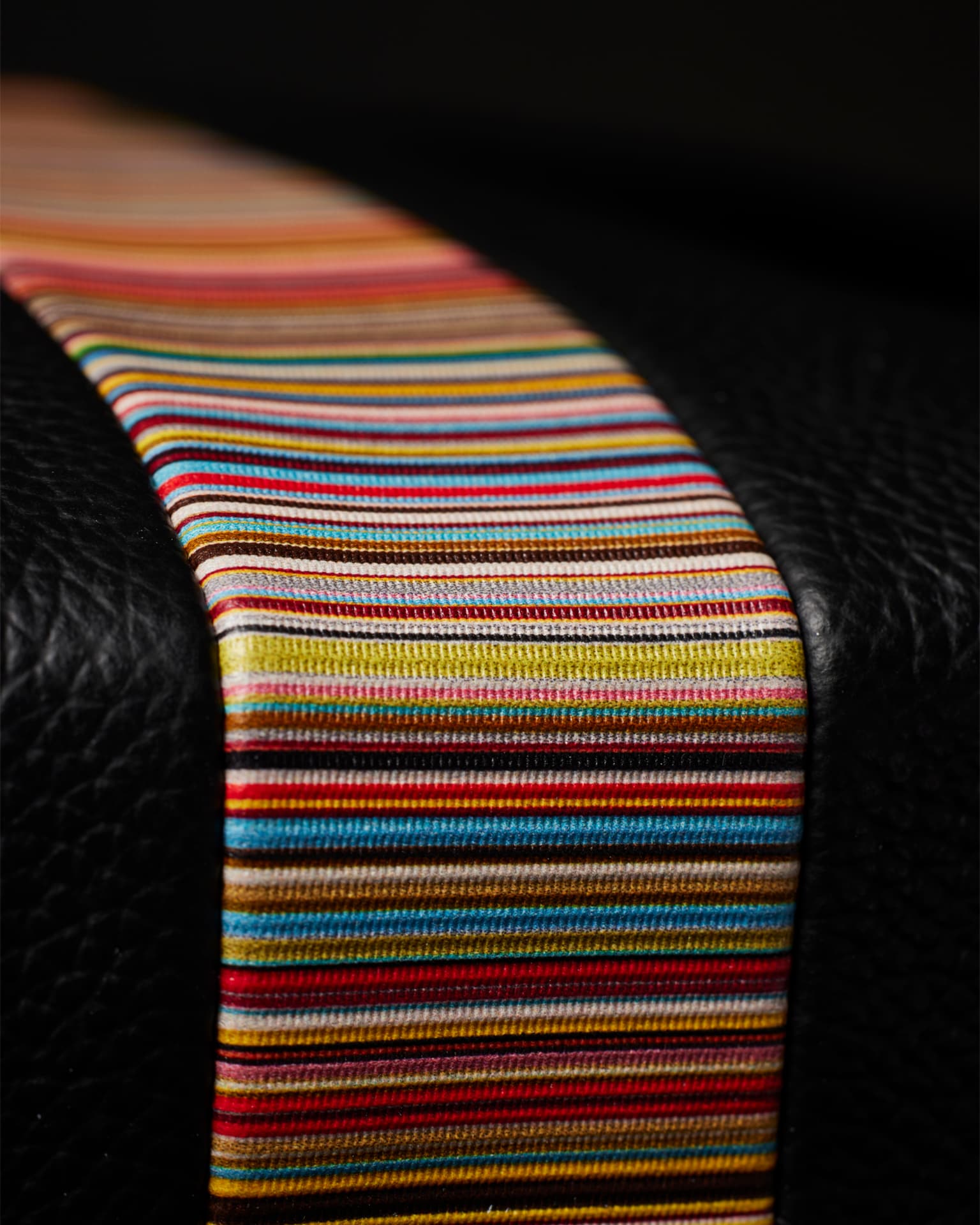 Men's Black Leather 'Signature Stripe' Trim Flight Bag
