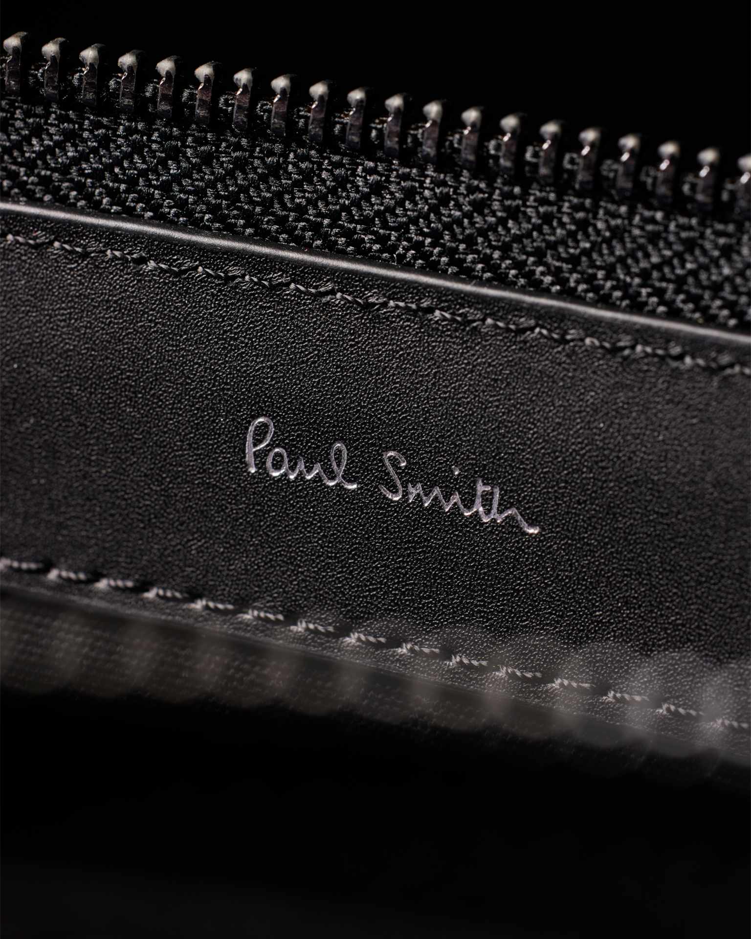 Black Straw-Grain Embossed Leather Laptop Case