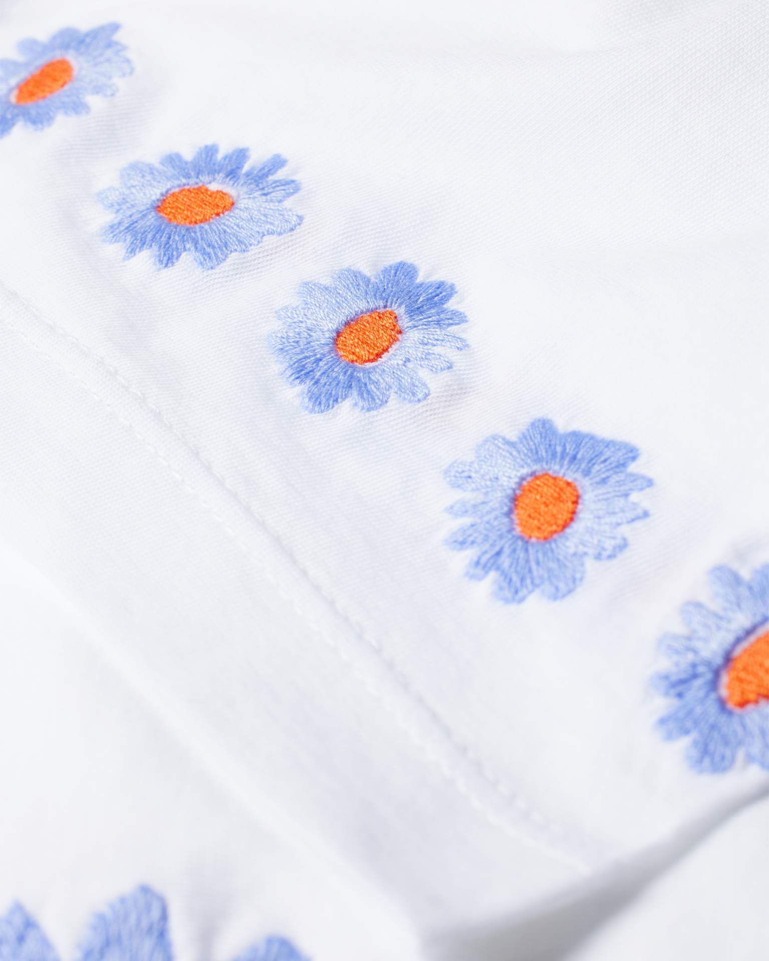 Detail View - Women's White 'PS Daisy' Embroidery T-Shirt Paul Smith