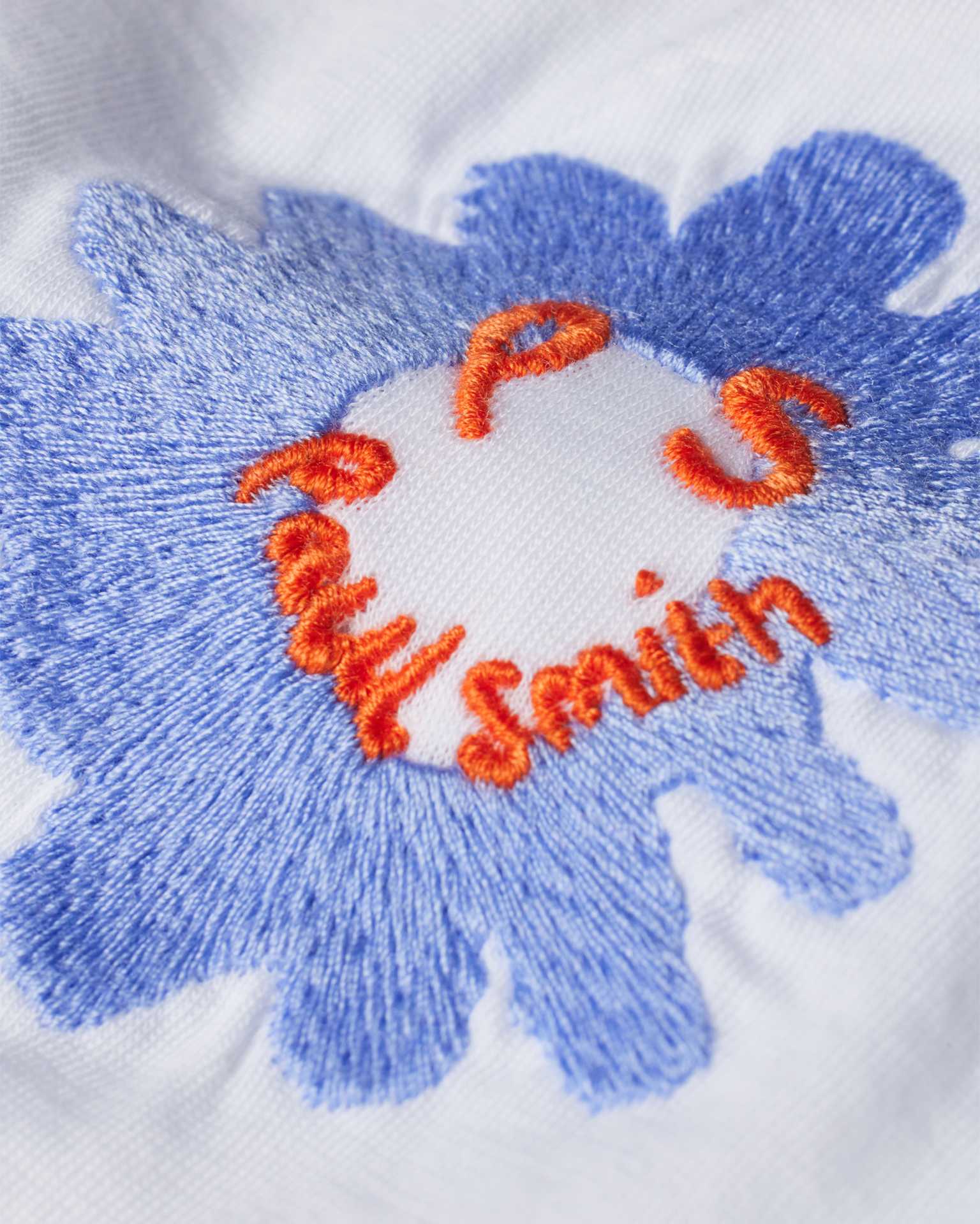 Detail View - Women's White 'PS Daisy' Embroidery T-Shirt Paul Smith