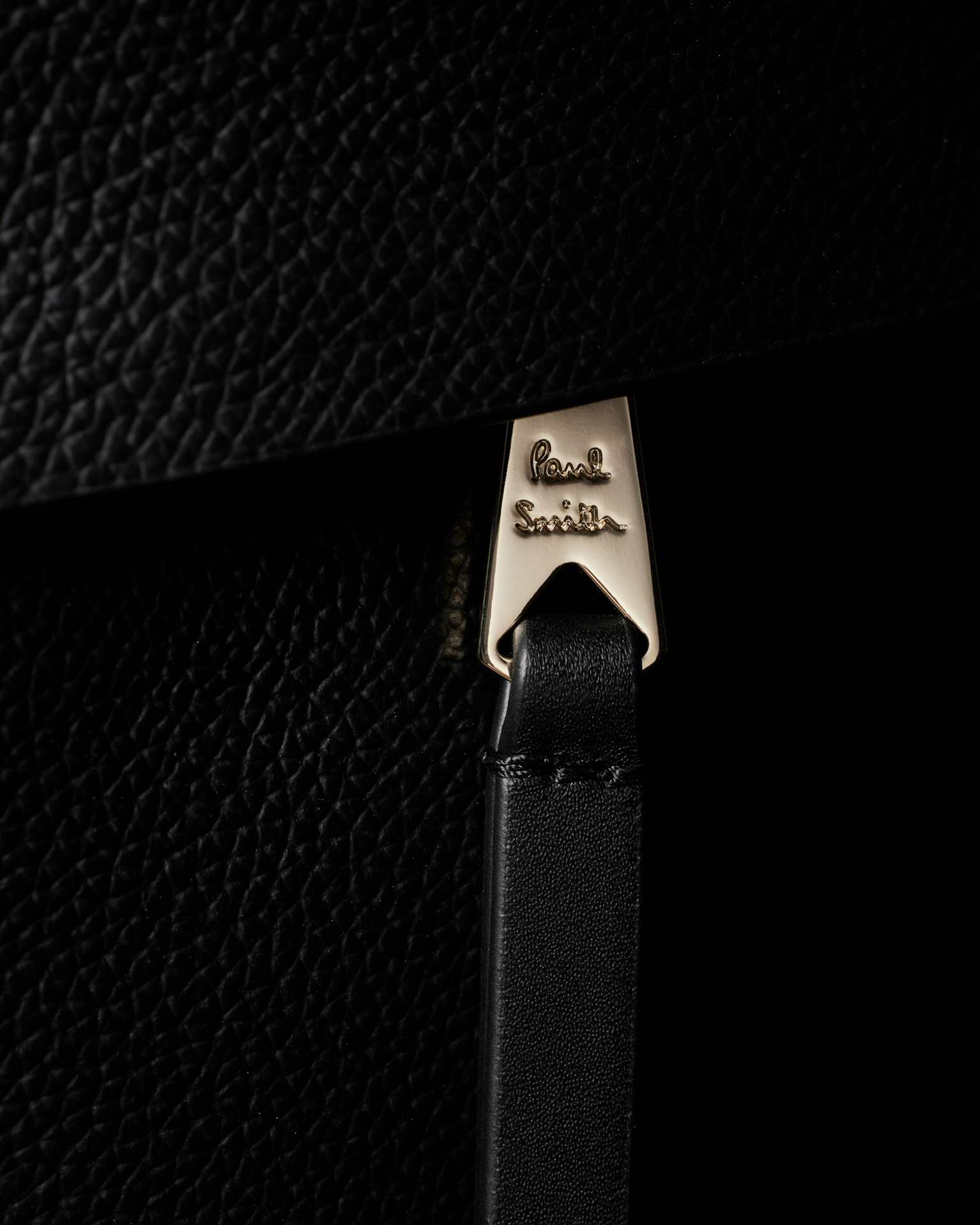 Men's Black Leather 'Signature Stripe' Trim Folio