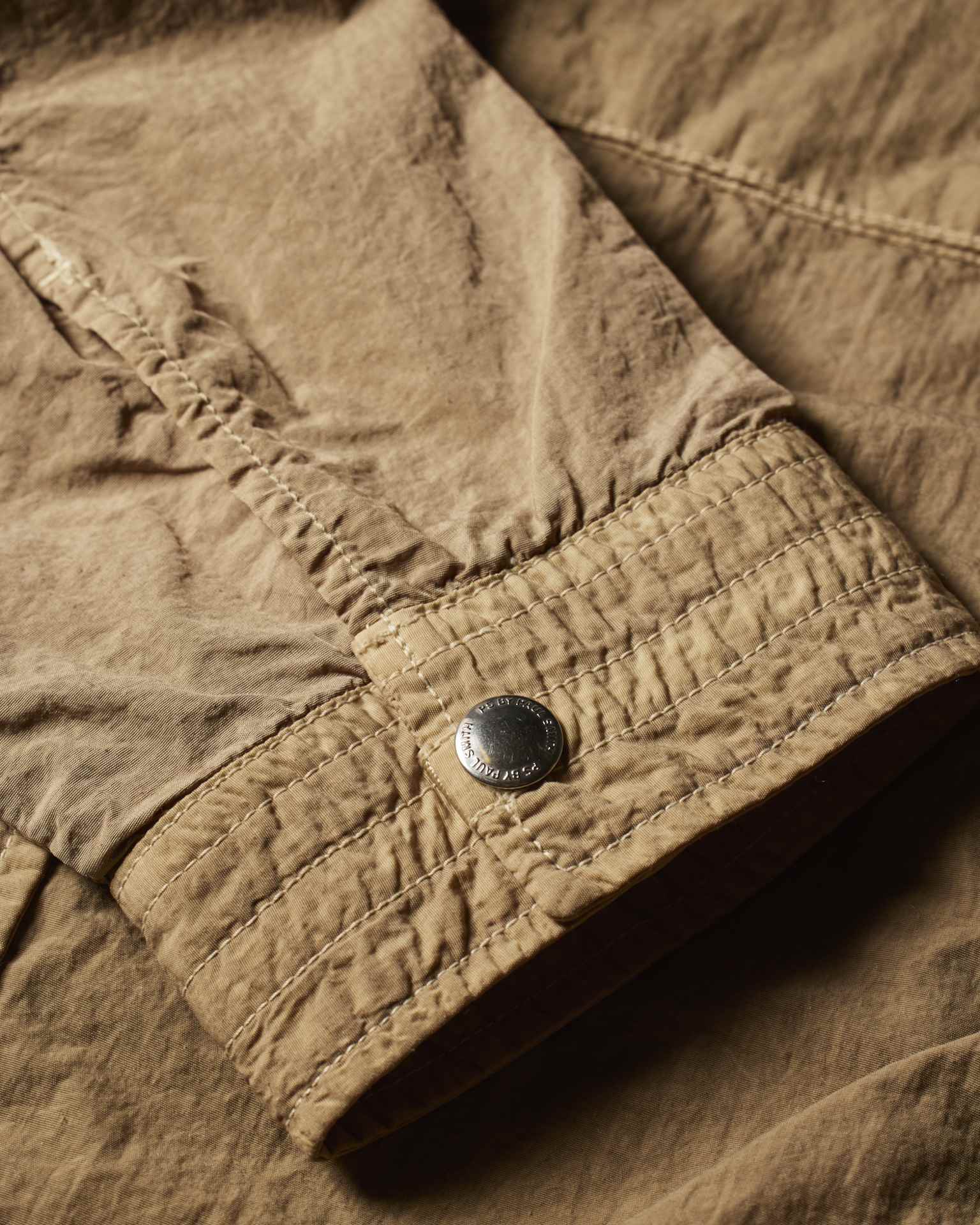 ジャケット・アウター Paul Smith NYLON MILITARY COAT Men's Light Blue Nylon-Blend Water Resistant Field Jacket