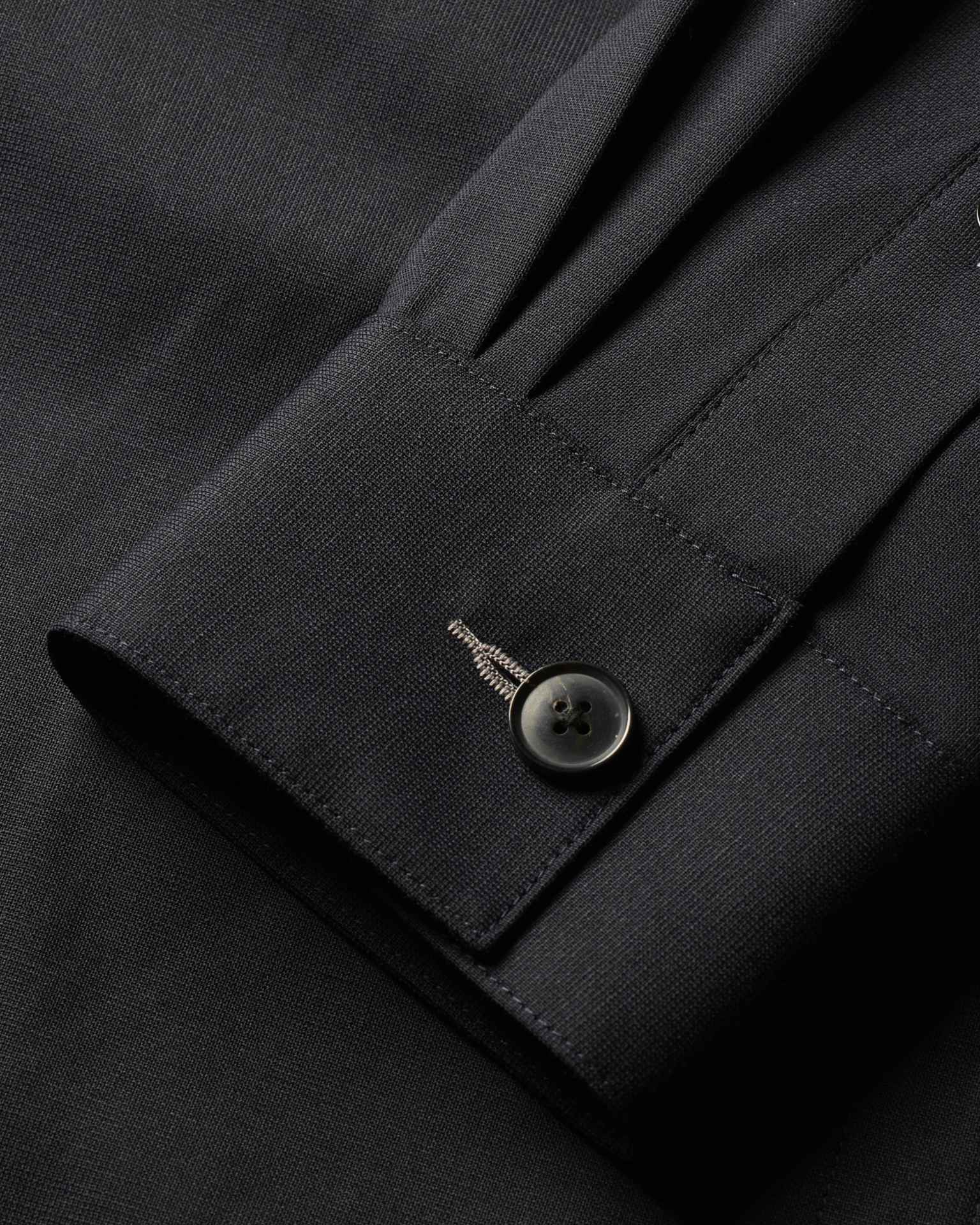 g*n様 00s PaulSmith short leather down jk Men's Dark Navy Bi-Stretch Wool Zip Jacket