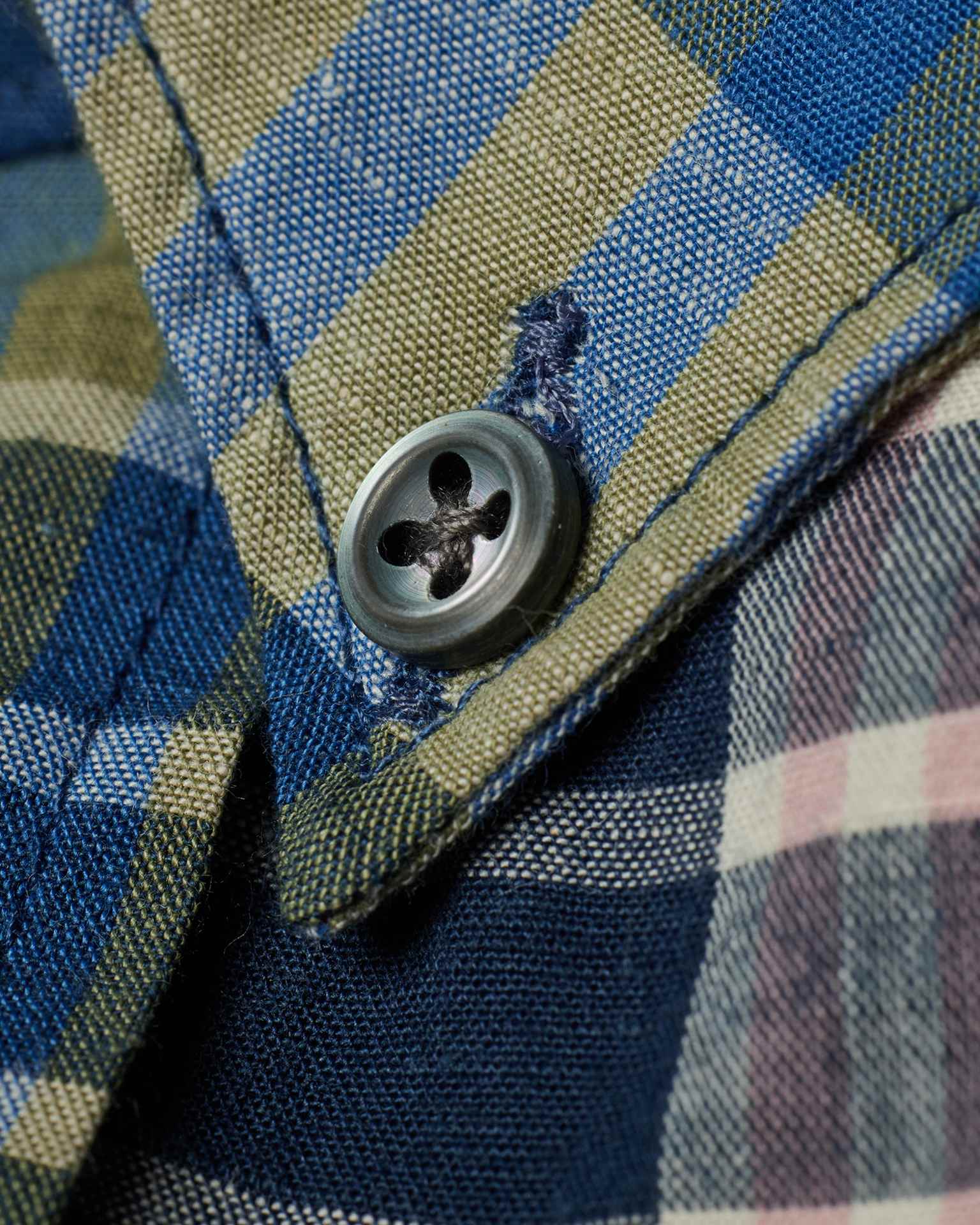 Detail View - Cotton-Blend Blue Check Shirt Paul Smith