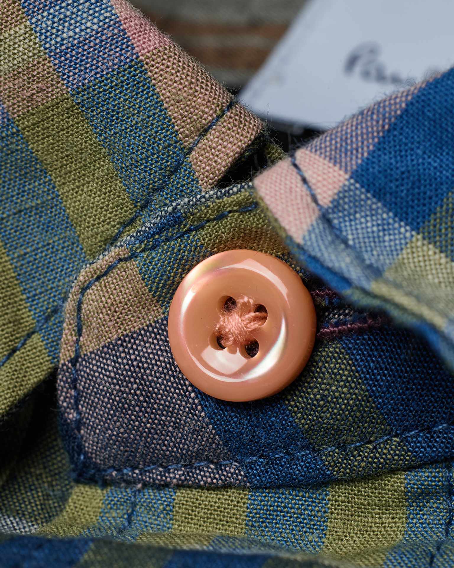 Detail View - Cotton-Blend Blue Check Shirt Paul Smith