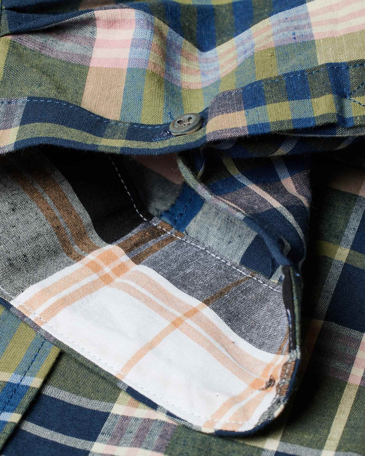 Detail View - Cotton-Blend Blue Check Shirt Paul Smith