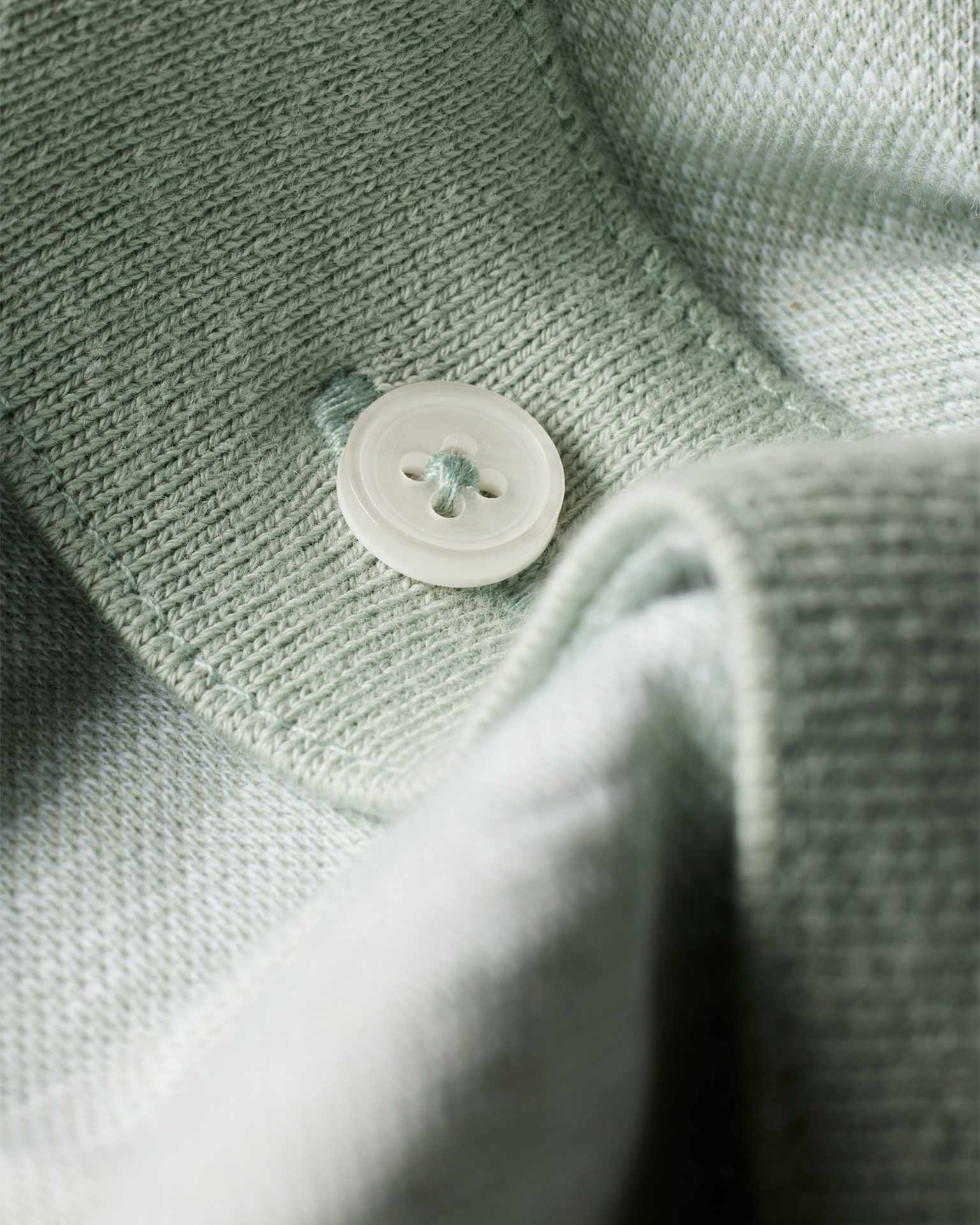 Men's Light Green Button-Front Polo Shirt