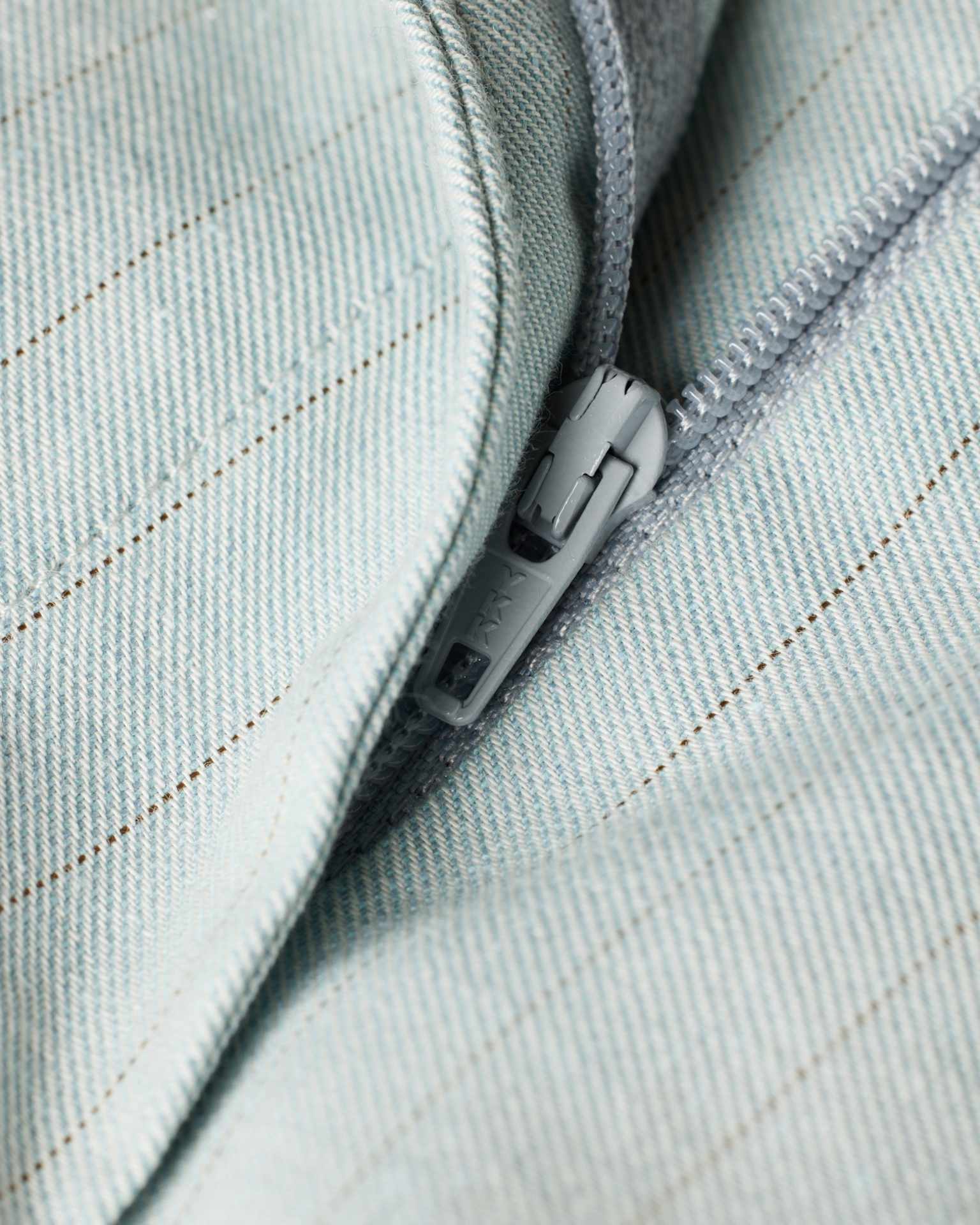Detail View - Women's Light Blue Pinstripe Pleated Tailored Trousers Paul Smith