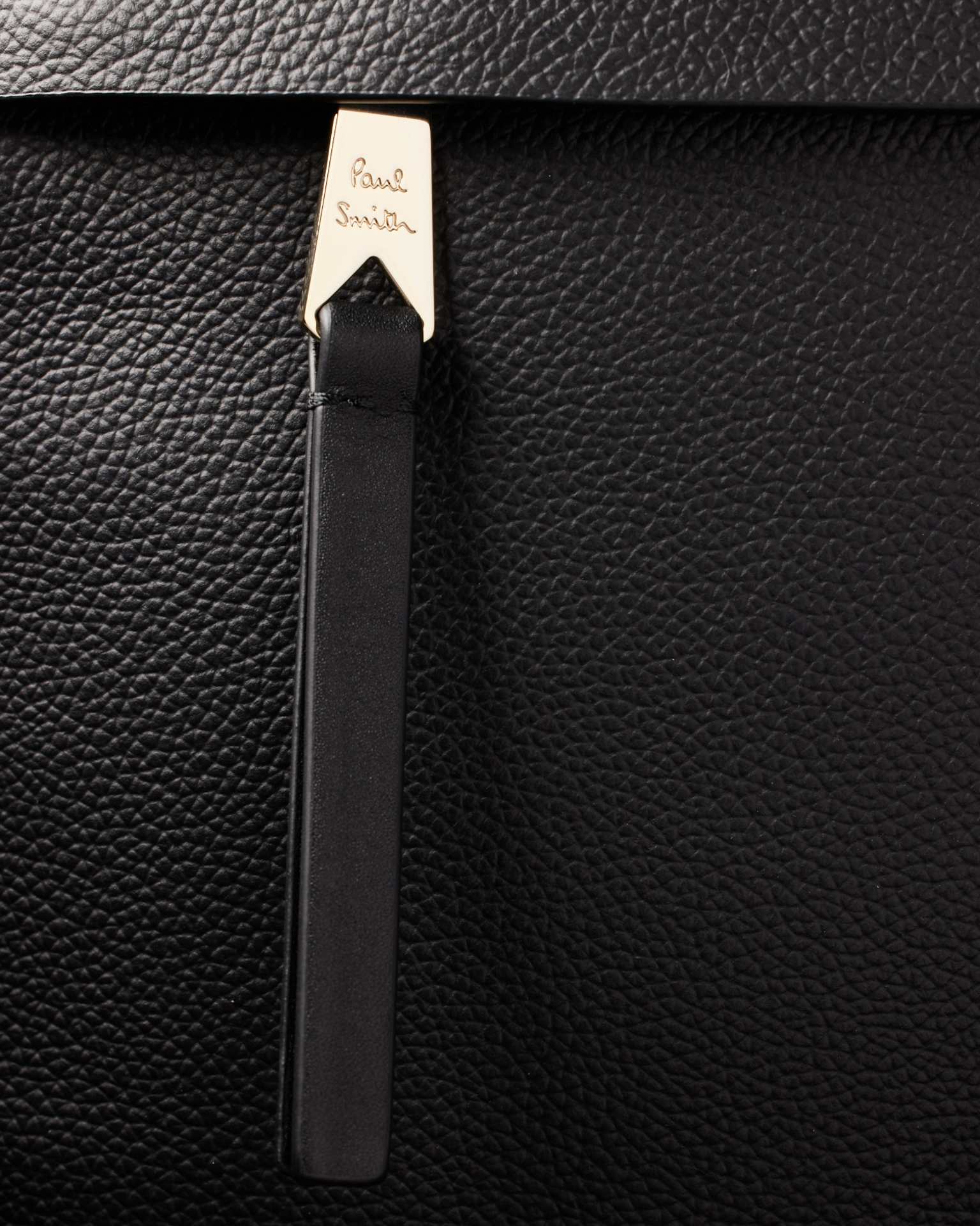 Men's Black Leather 'Signature Stripe' Trim Double-Zip Folio