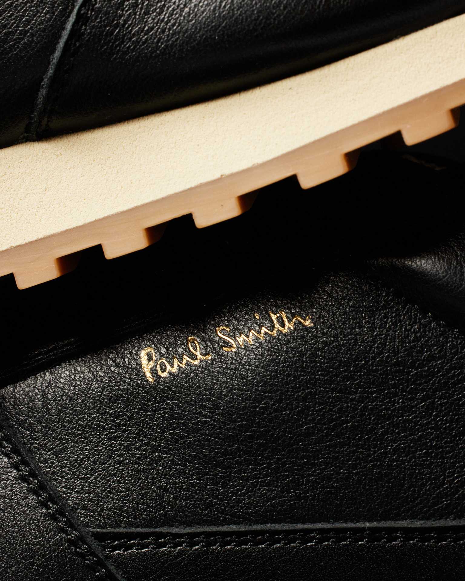 Detail View - Women's Black 'Velo' Leather Retro Trainers Paul Smith